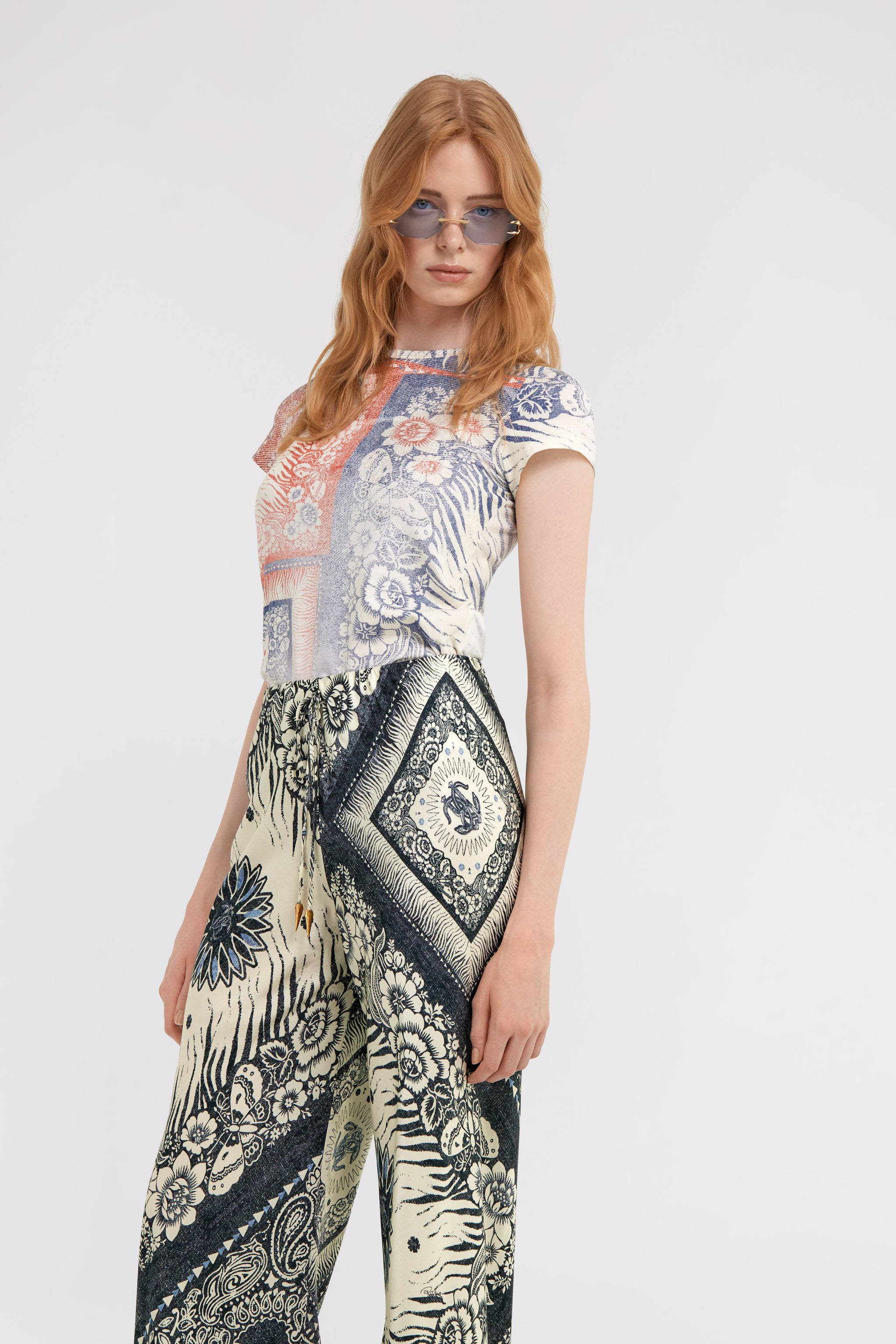 Roberto Cavalli Crew-neck Short-sleeve T-shirt In Blue