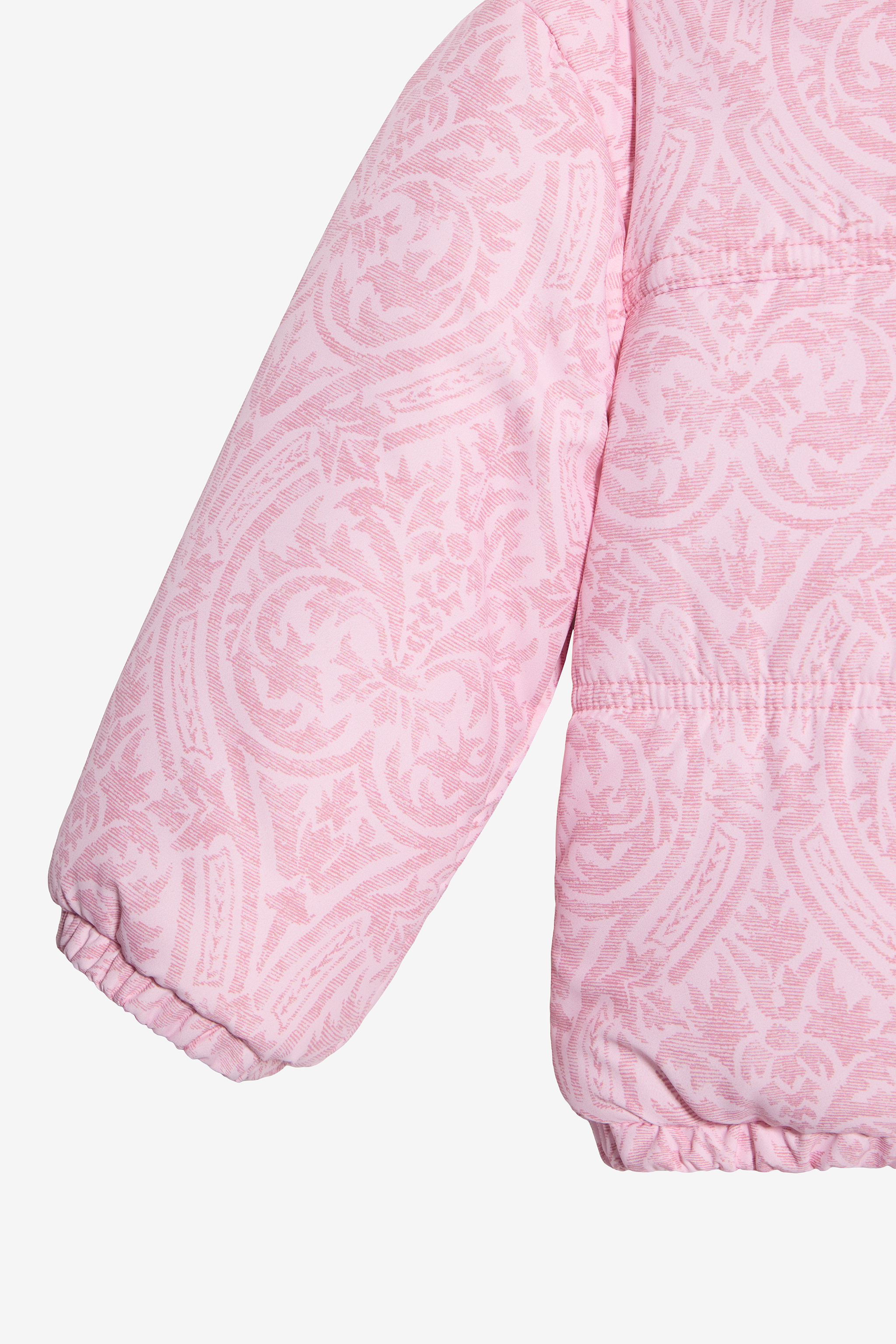 Baby Pink Padded Jacket with Floral Print