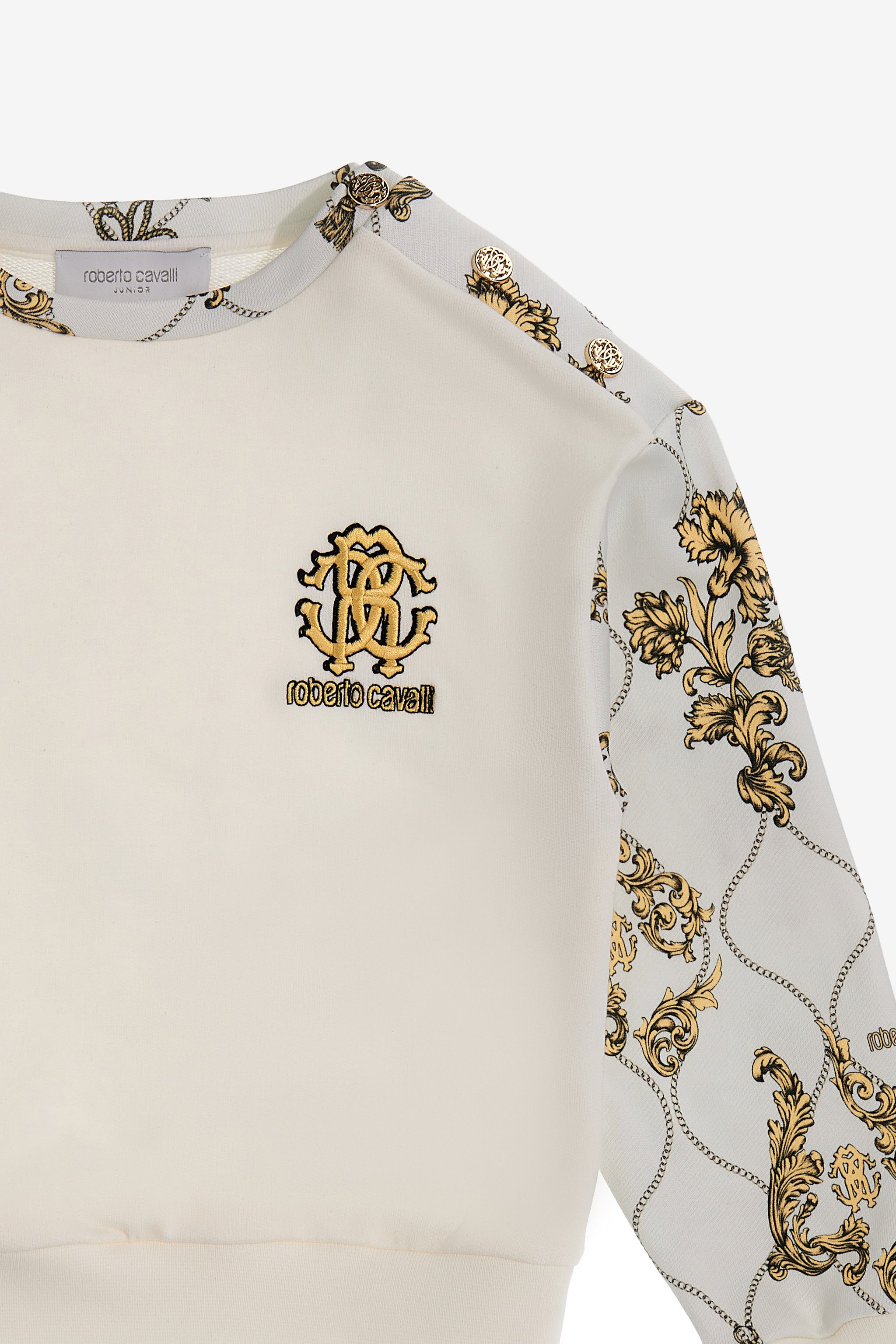 Roberto Cavalli Logo Sweatshirt In White
