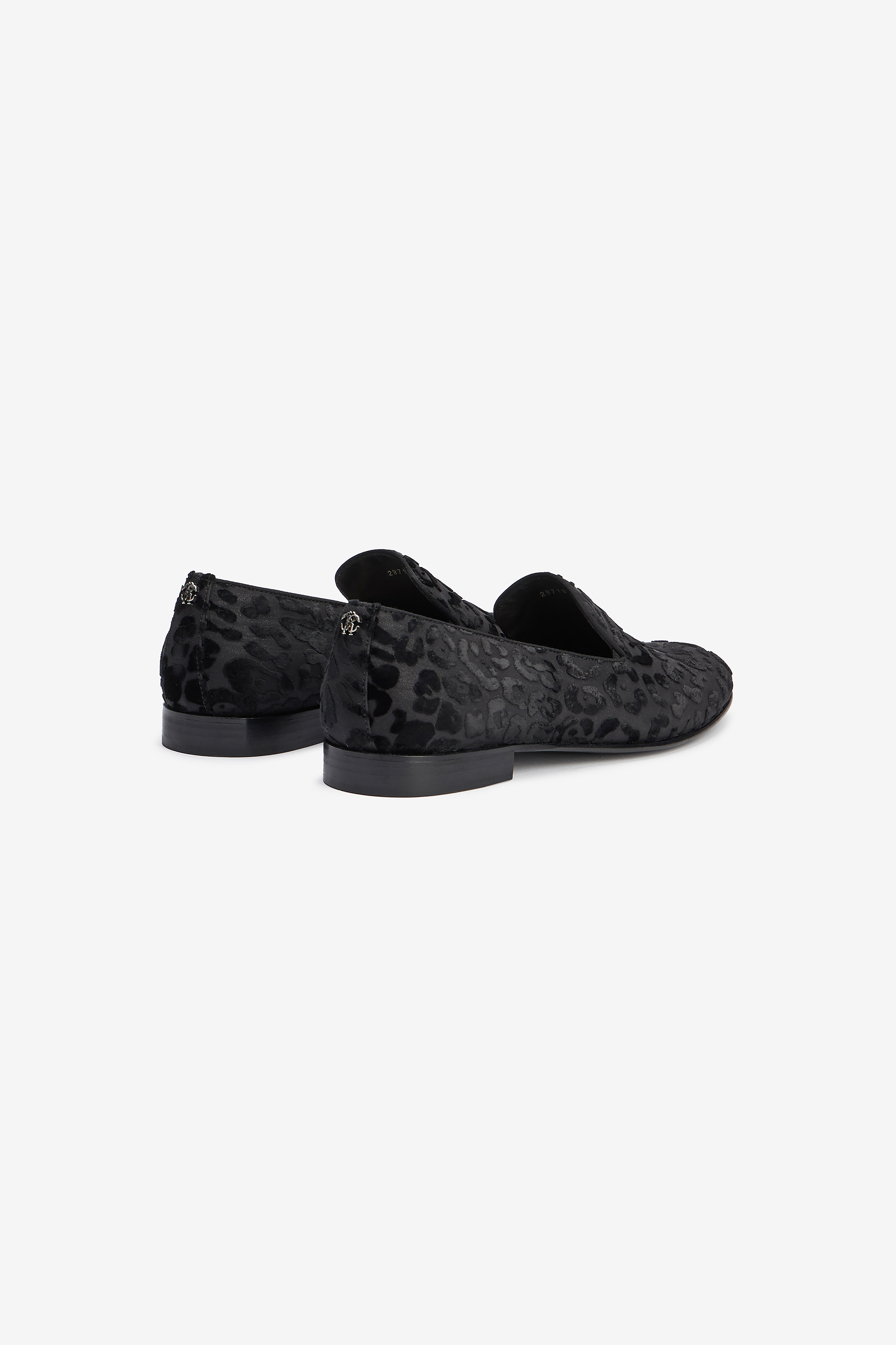 Roberto Cavalli Black Slippers With Jaguar Skin Print In Black