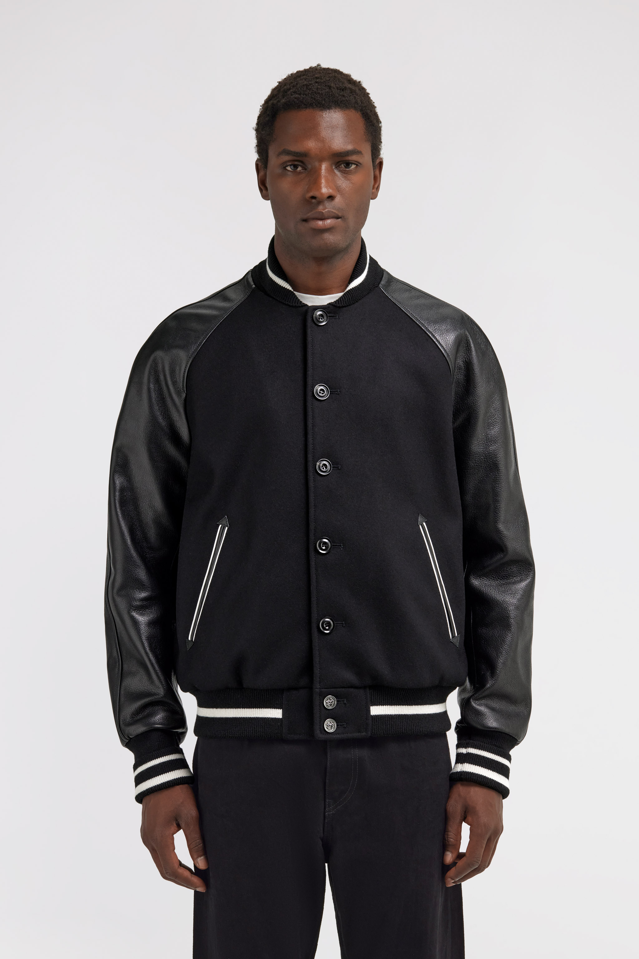 Roberto Cavalli Contrast-panel Bomber Jacket In Black