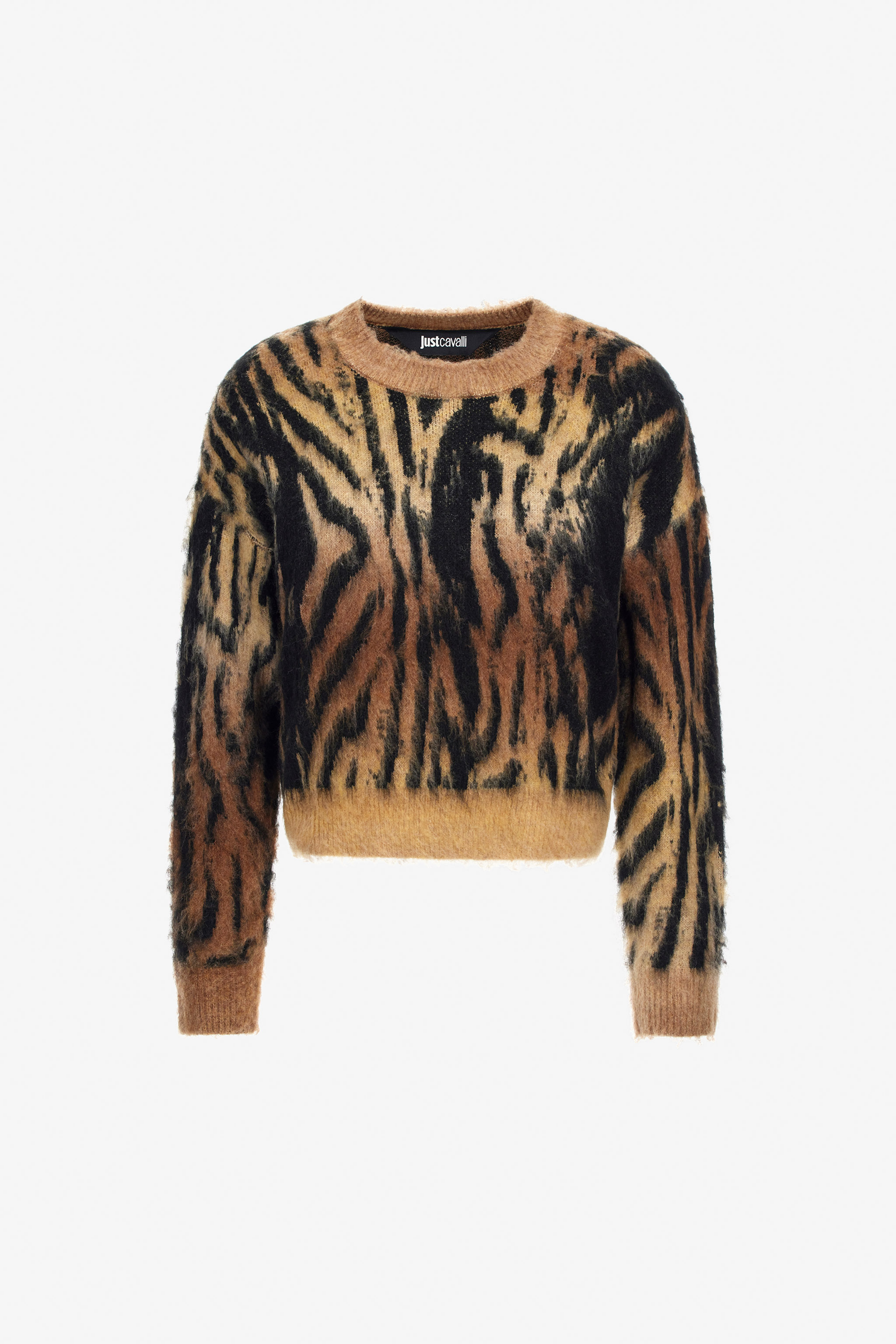Roberto Cavalli Just Cavalli Crew Neck Sweater In Light Brown
