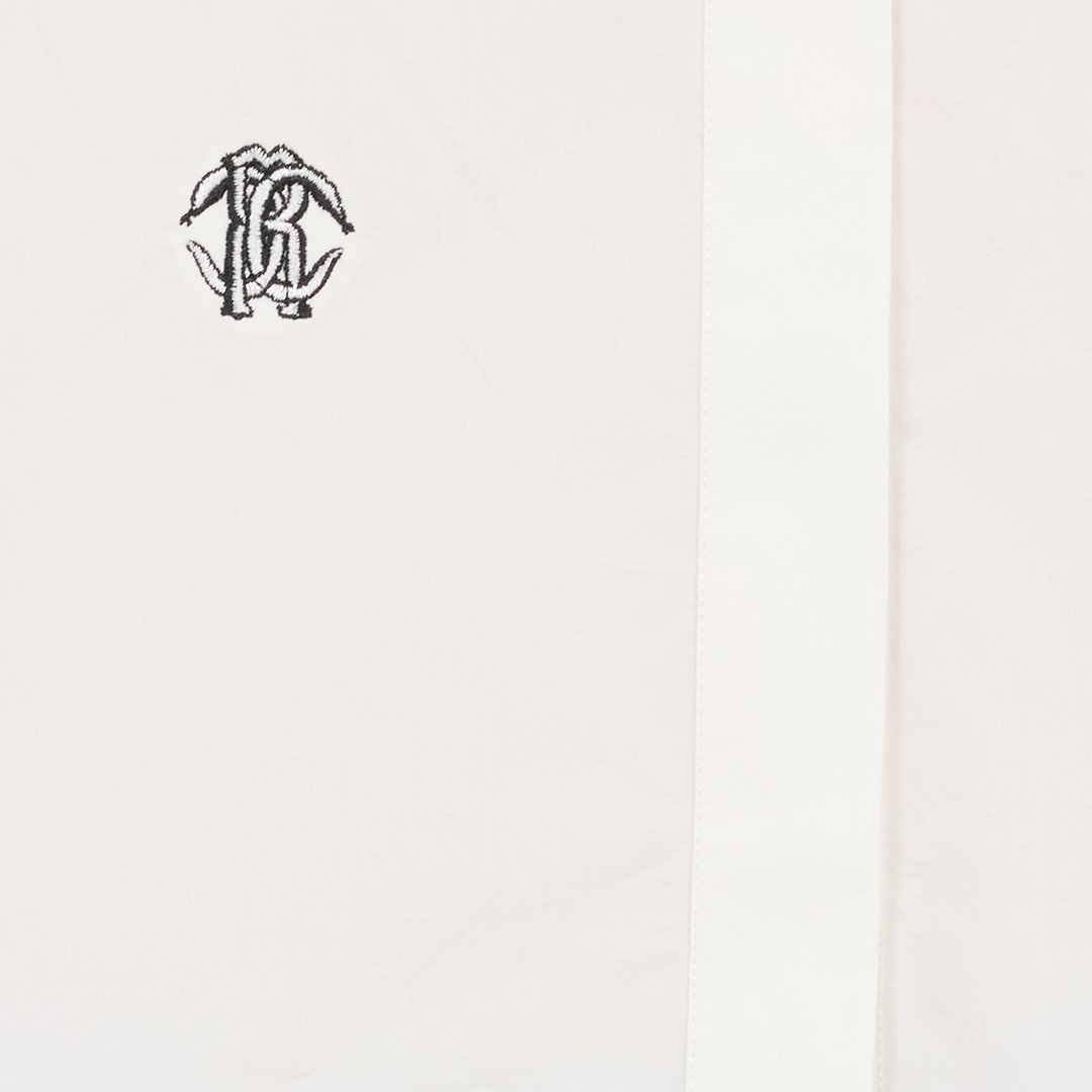 Roberto Cavalli White Cotton Shirt With Monogram Rc In White