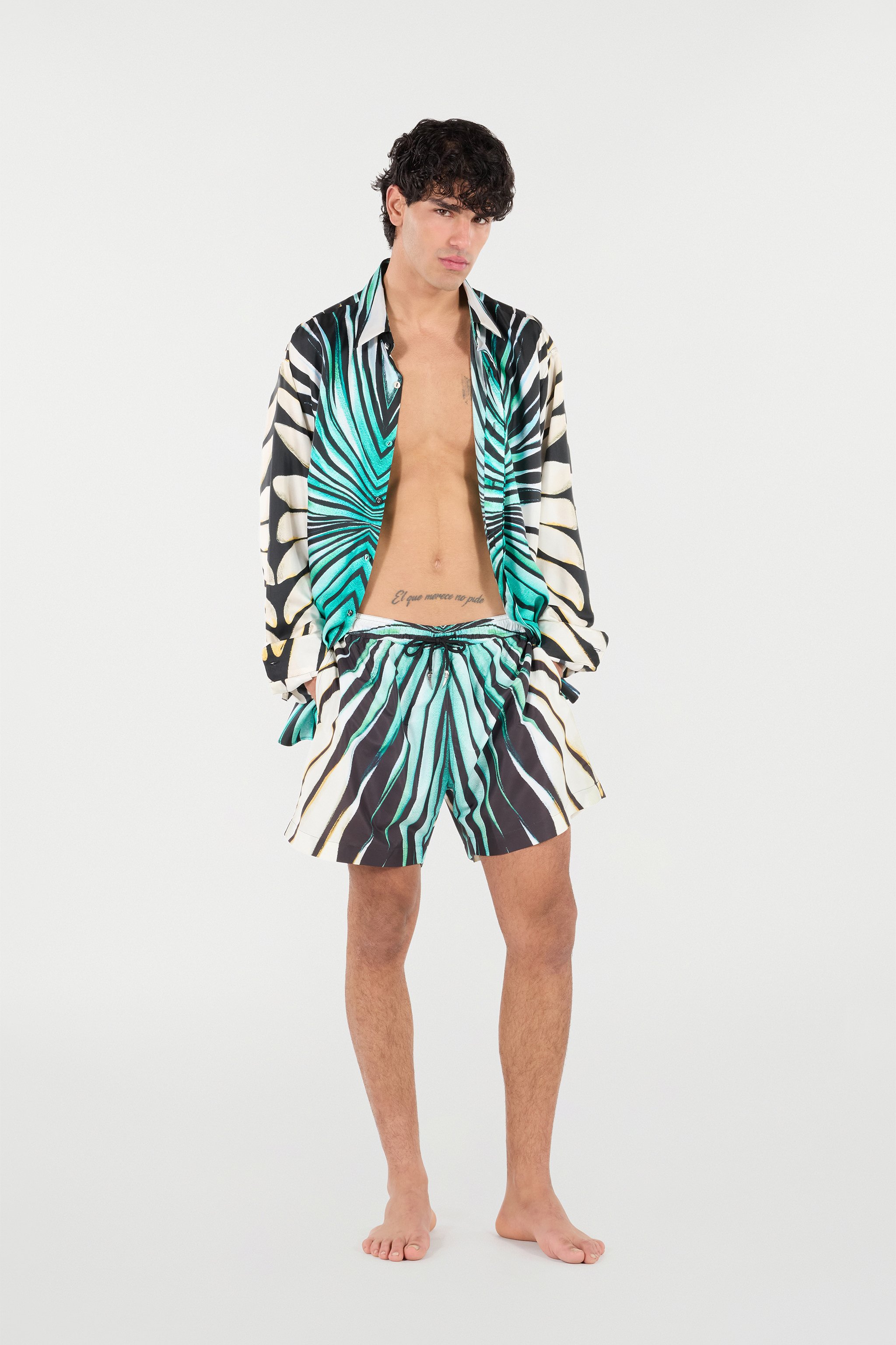 Roberto Cavalli Ray Of Sea Print Silk Shirt