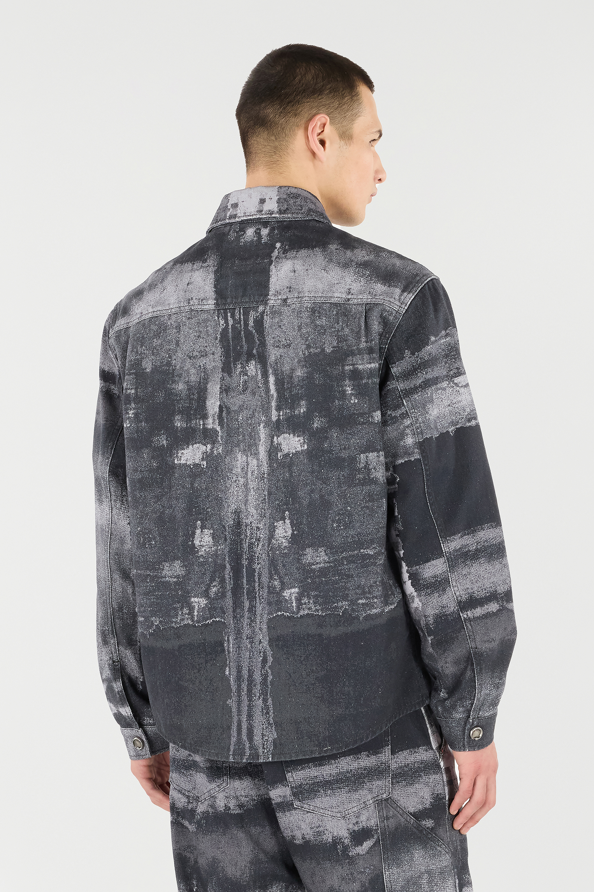 Denim Overshirt With Used Effect