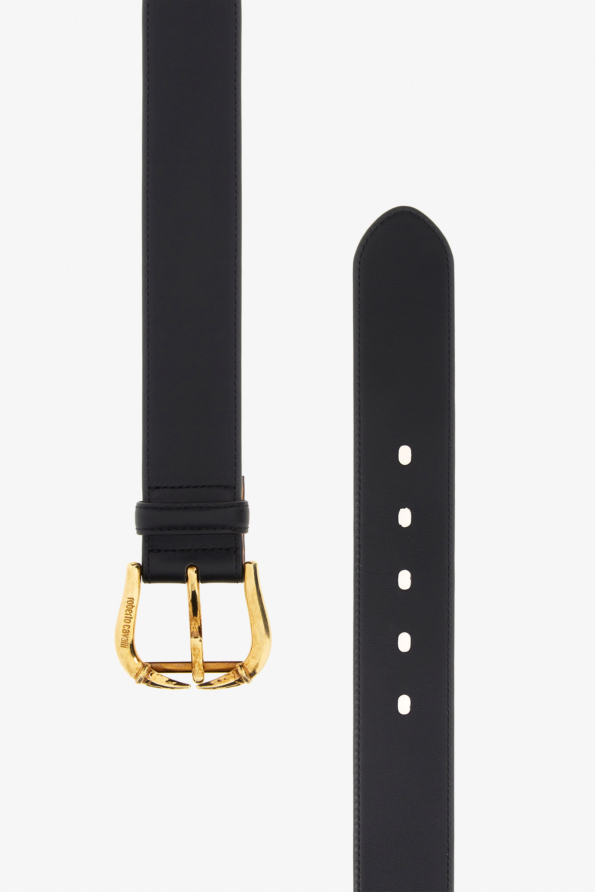 ROBERTO CAVALLI LEATHER BELT WITH BUCKLE
