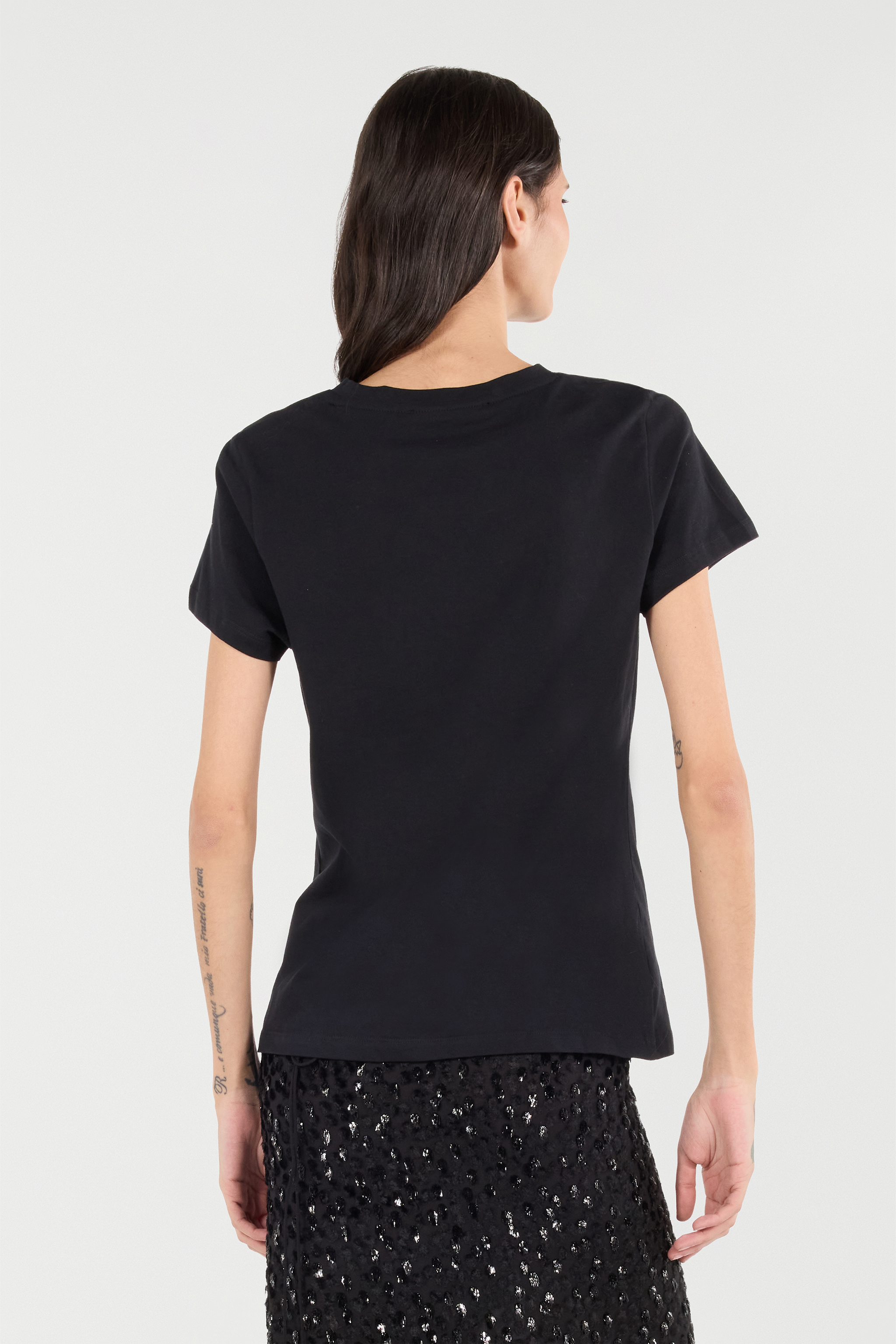 ROBERTO CAVALLI T-SHIRT MIT LOGO IM USED-LOOK