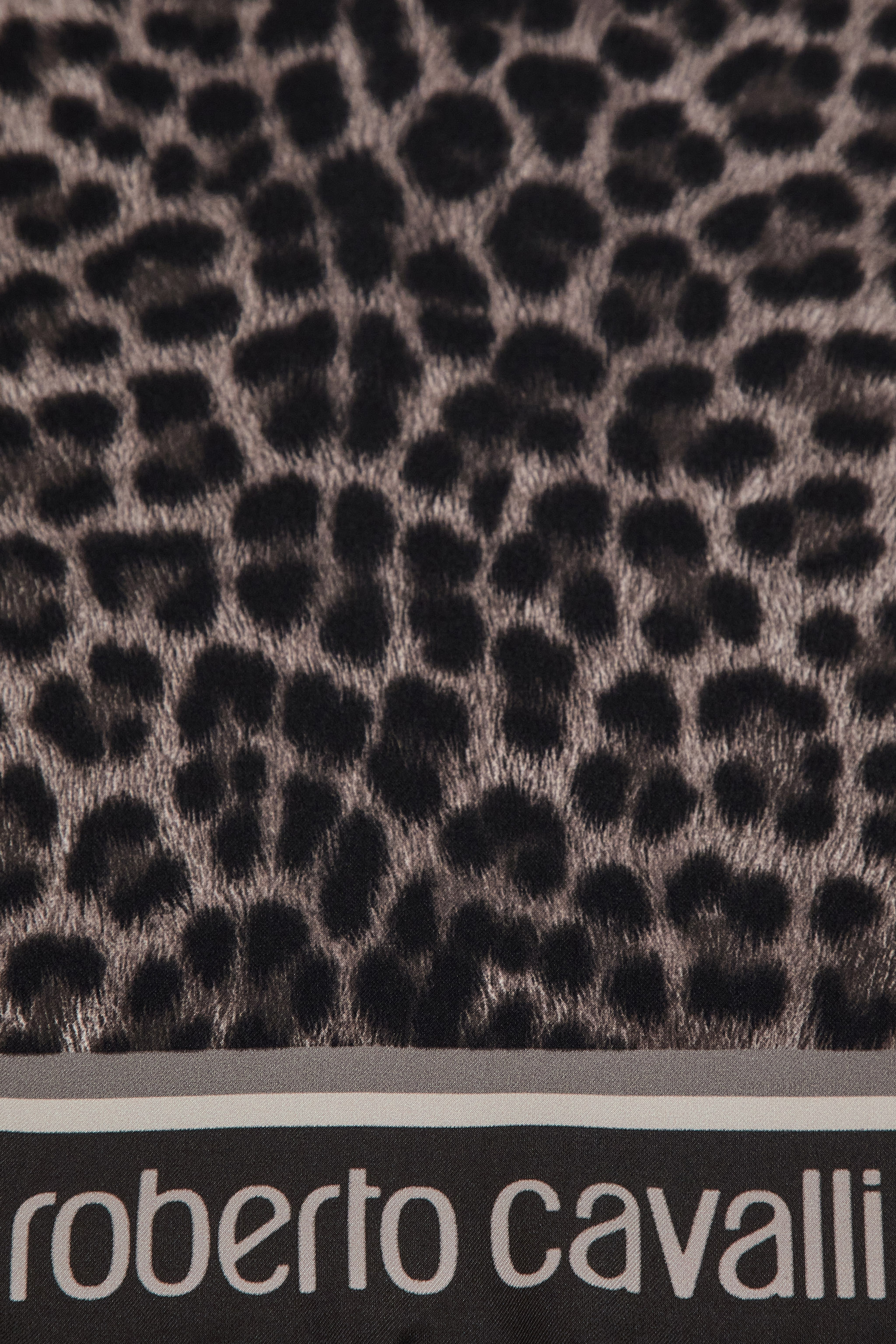  Roberto Cavalli Roberto Cavalli Foulard With Giaguaro Heritage Print - Female Scarves & Silks Dark Gray Unica 