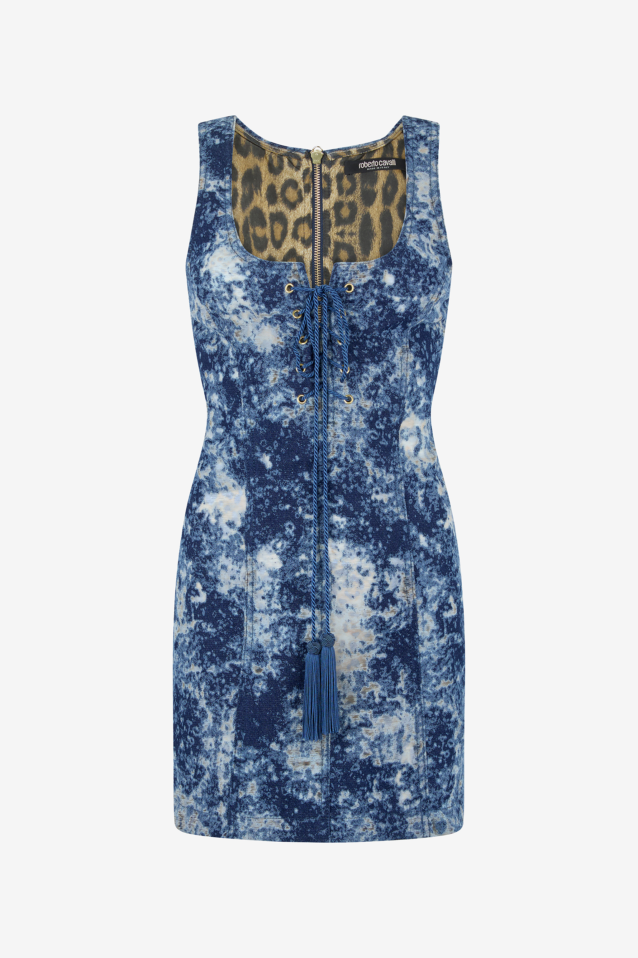 Roberto Cavalli Women's Mini Dress With Discoloration - Blu Scuro