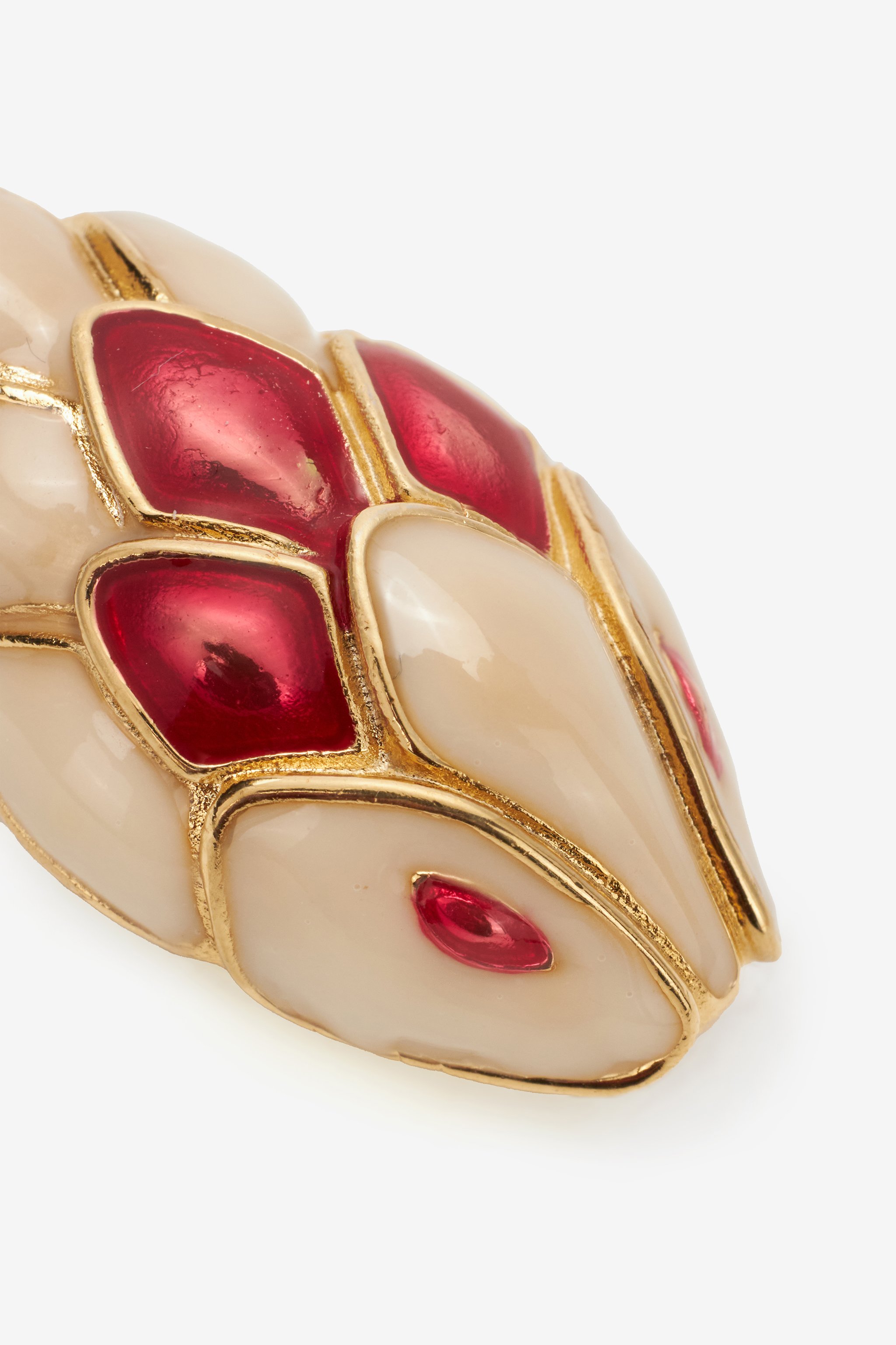 Roberto Cavalli Snake Clip-on Earrings In Red