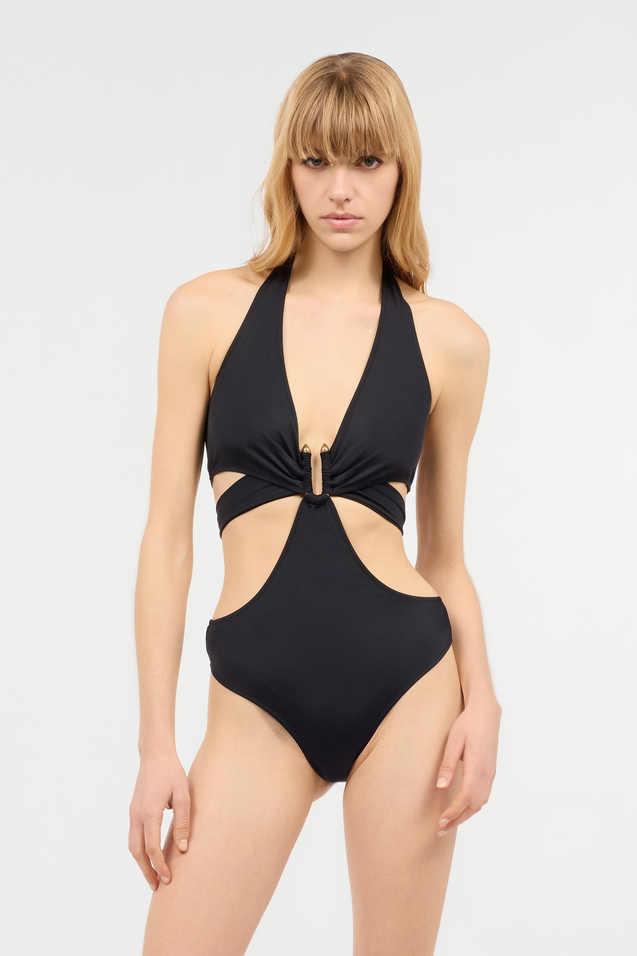Roberto Cavalli Bathing Suit With Cut-outs In Black