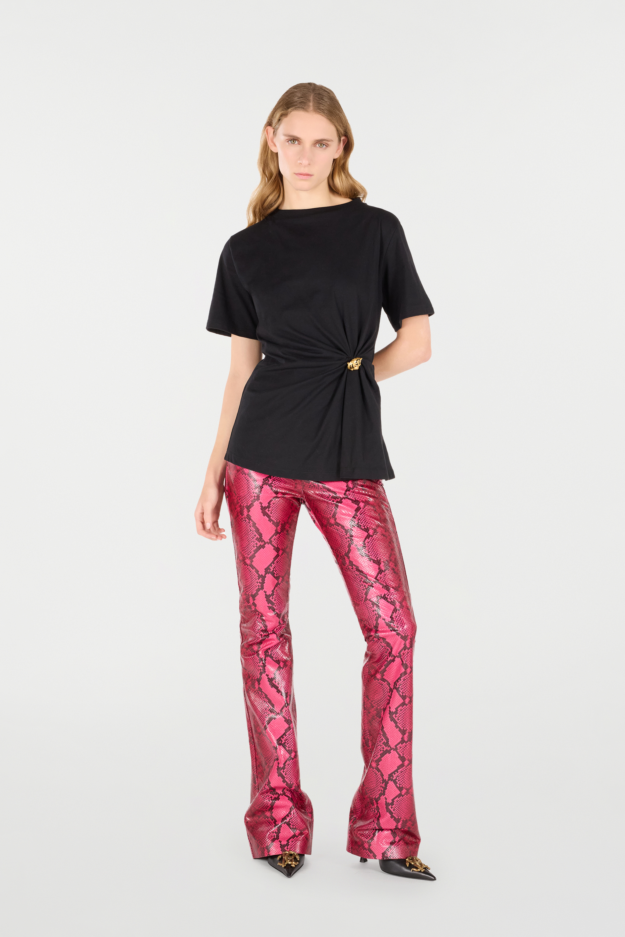 ROBERTO CAVALLI T-SHIRT MIT SCHMUCKBESETZTEM TIGERKOPF