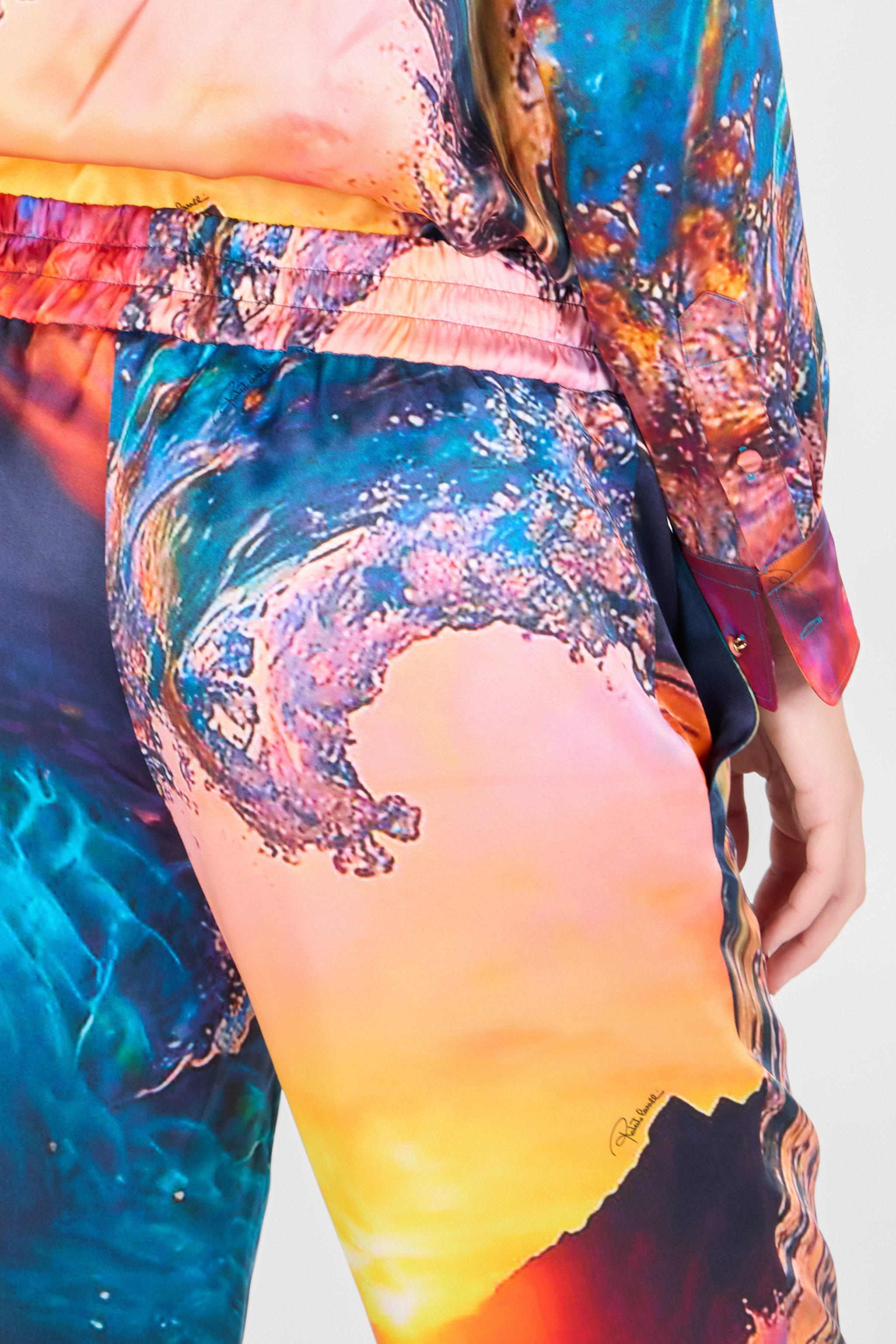 Itaca Print Silk Trousers