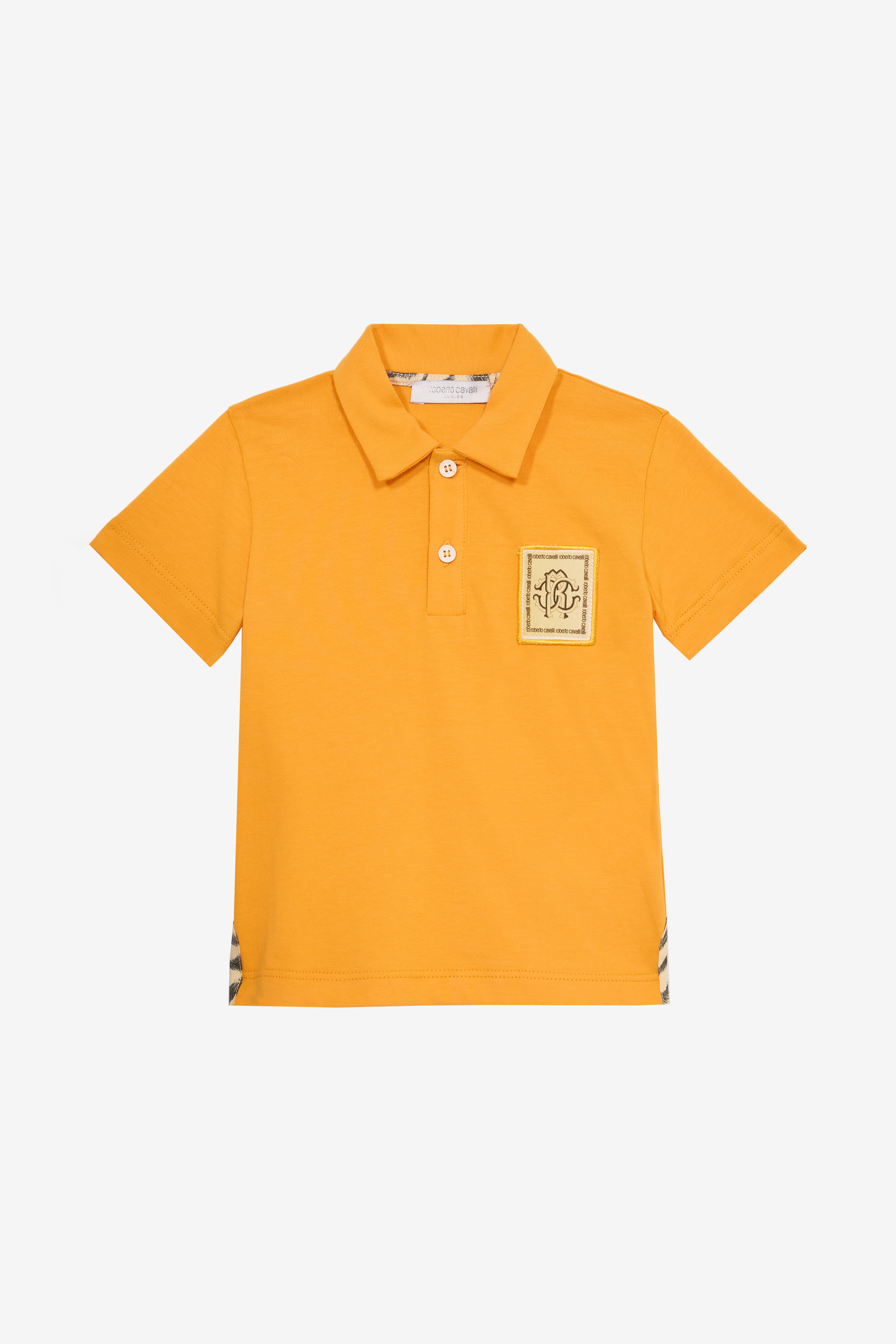 Roberto Cavalli Boys Orange Cotton Polo-Shirt With Patch - Ready To Wear