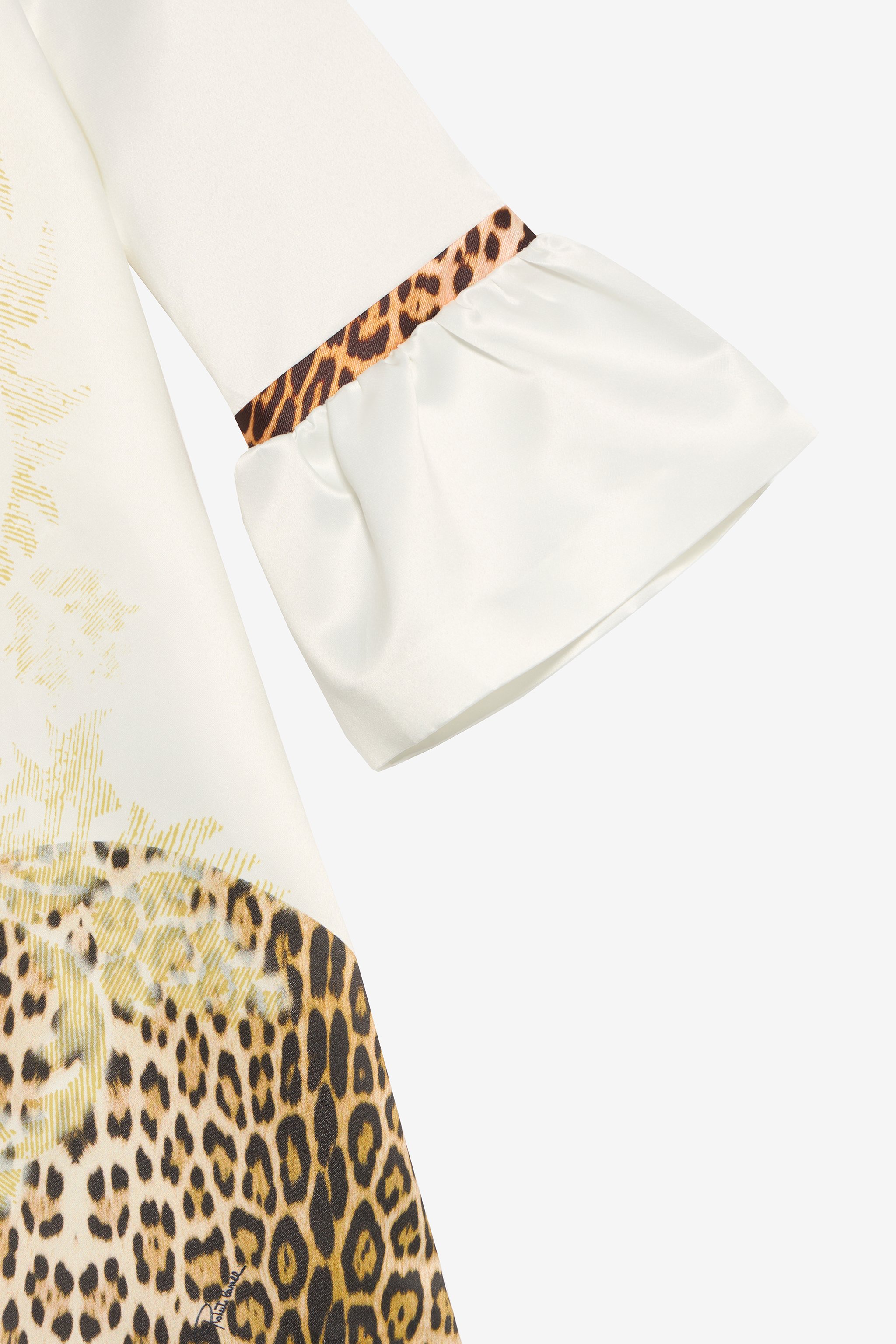 Milk White Dress with Jaguar Skin Inserts