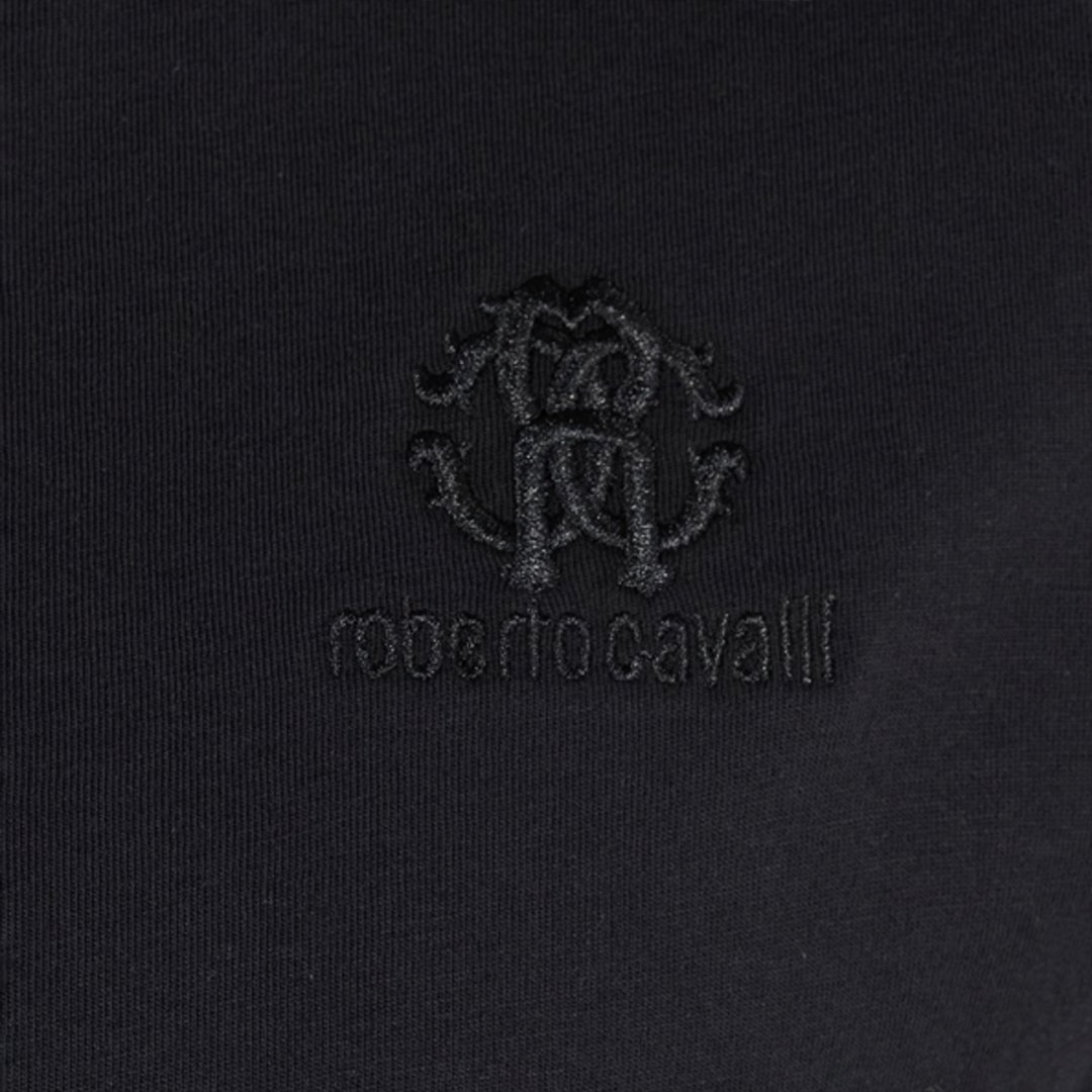 Roberto Cavalli Long-sleeved T-shirt With Monogram Rc In Black