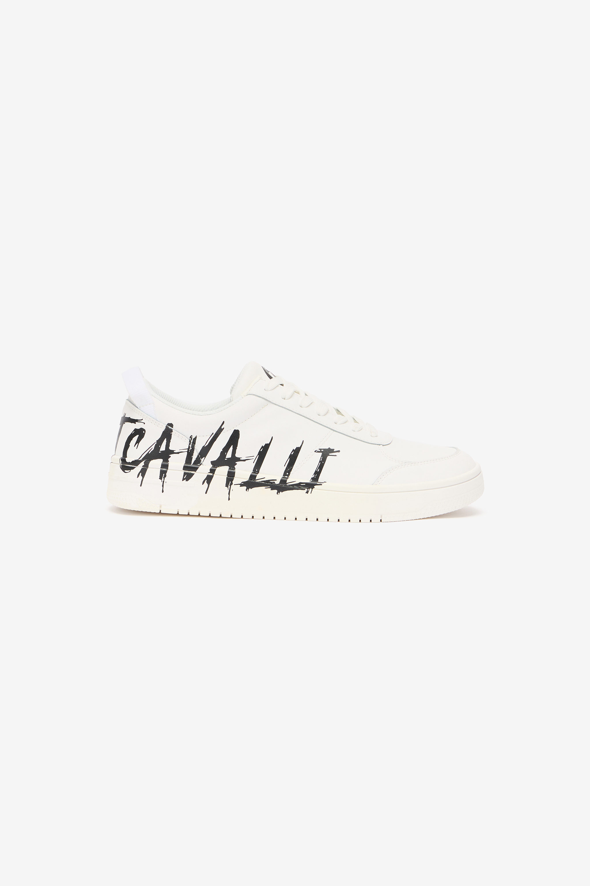 Roberto Cavalli Graffiti Logo Sneakers In White