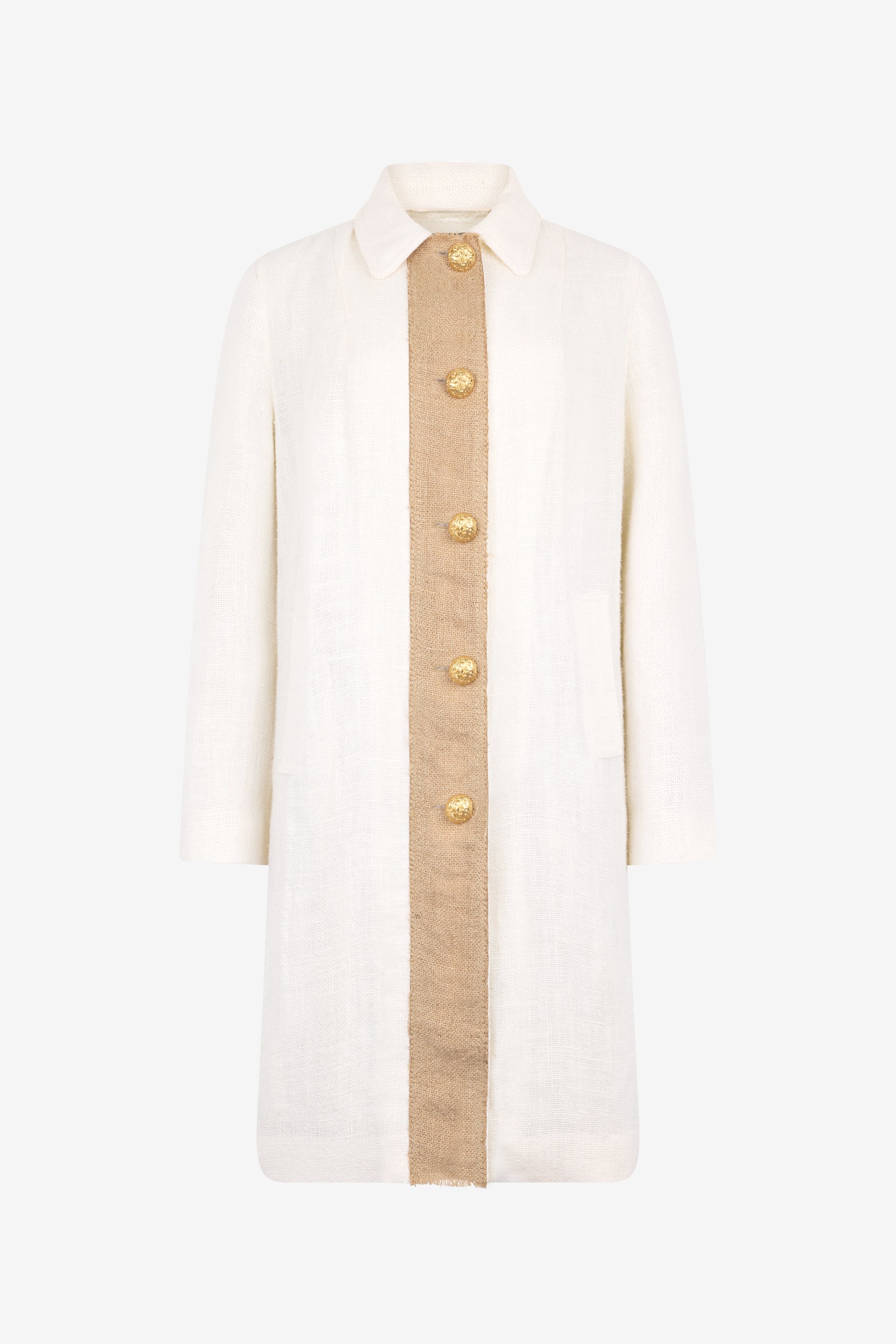 Roberto Cavalli Single-breasted Coat In Bianco