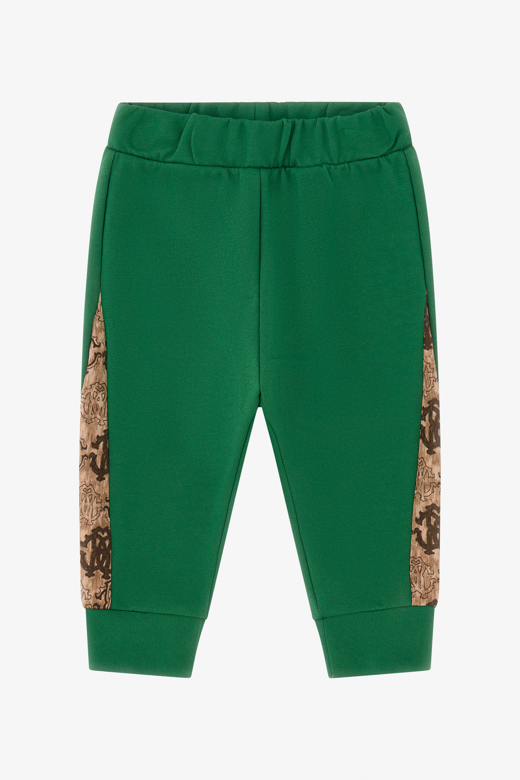Roberto Cavalli Boys Green Sweatpants With Logo-Branded Inserts - Ready To Wear