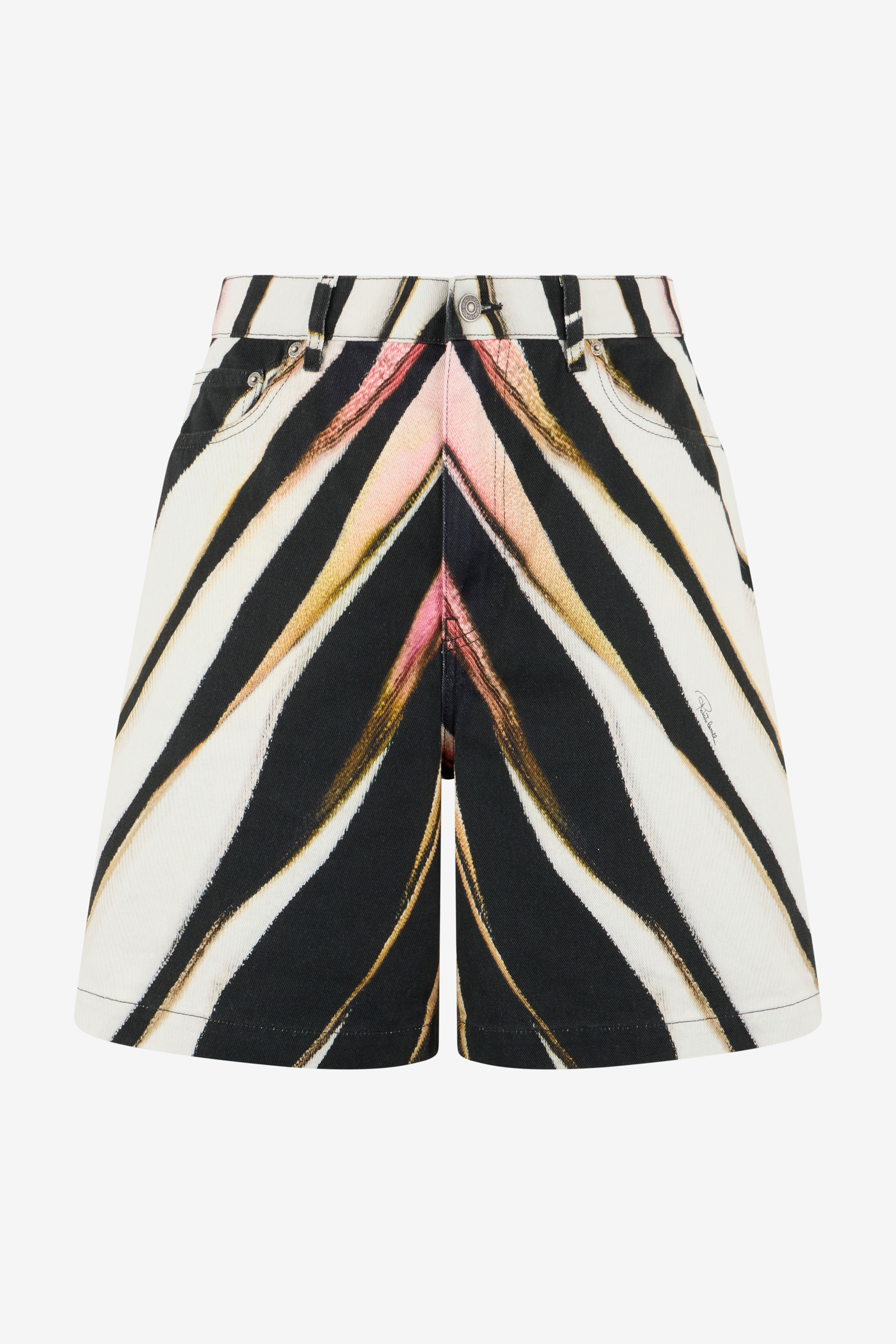 Roberto Cavalli Ray Of Pink Print Bermuda Shorts