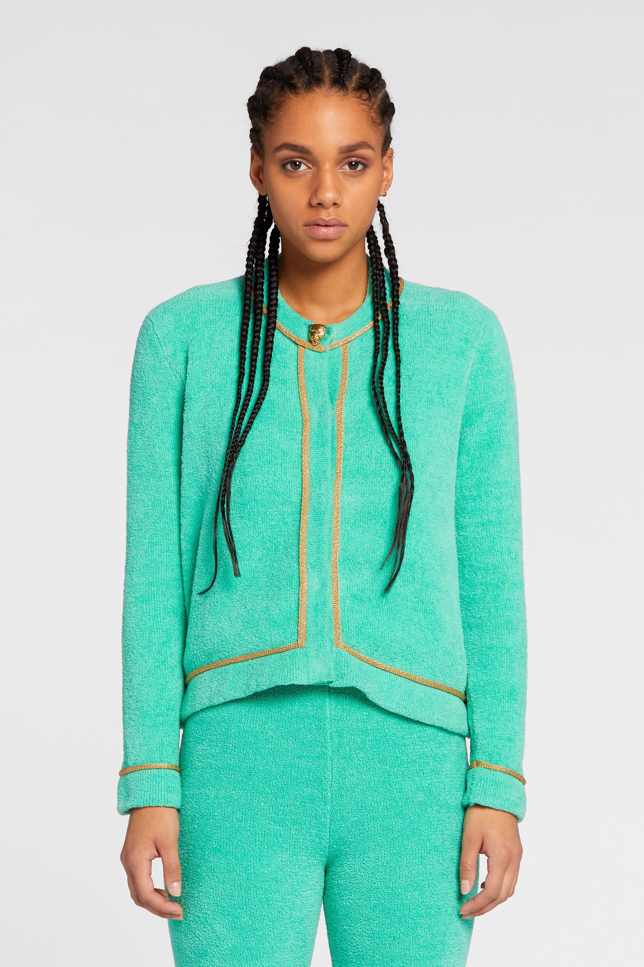 Roberto Cavalli Cardigan Mit Logo-stickerei In Light Blue