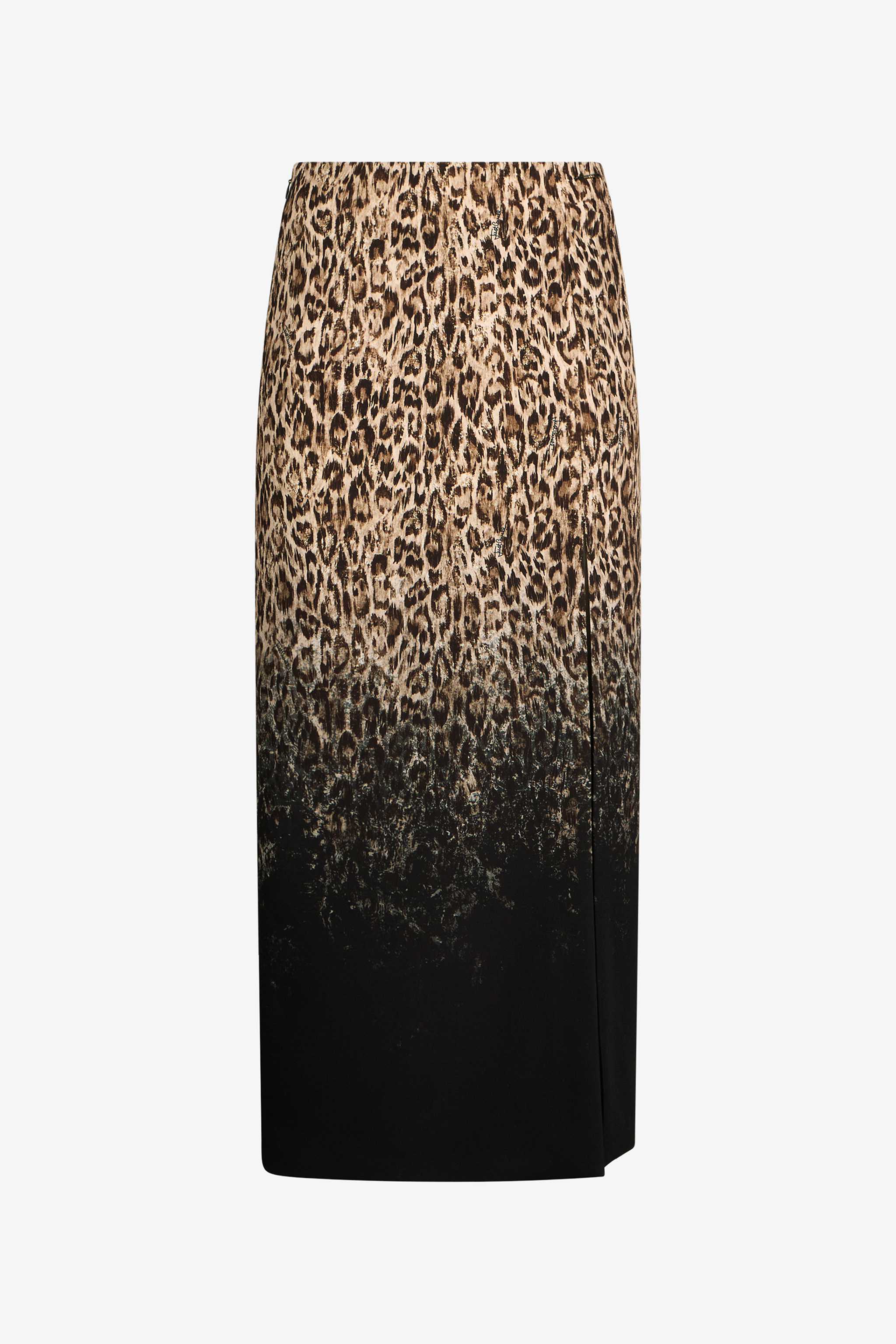 Roberto Cavalli Women's Beige Leopard Print Midi Skirt - Midi Skirts 700 + 899 Blac
