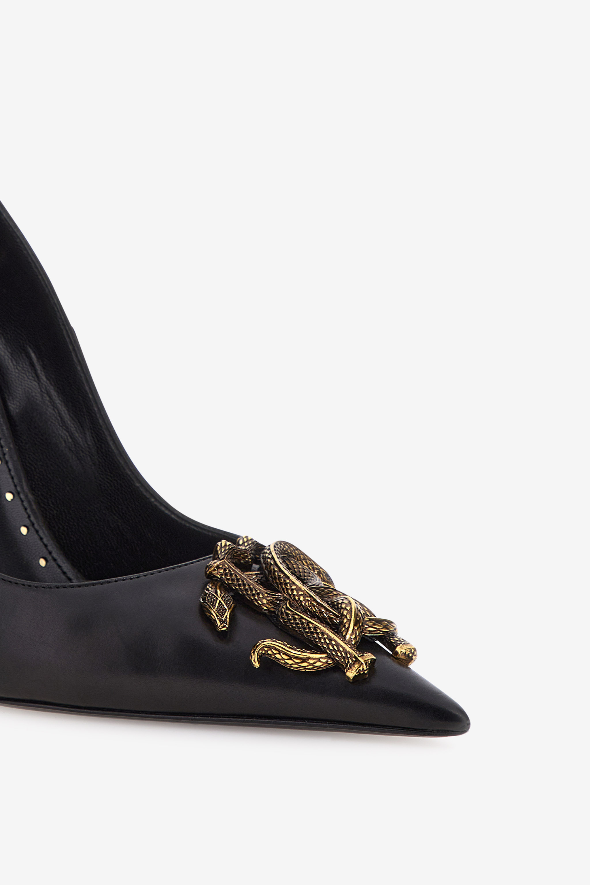 Roberto Cavalli Pumps Mit Monogram Mirror Snake In Black