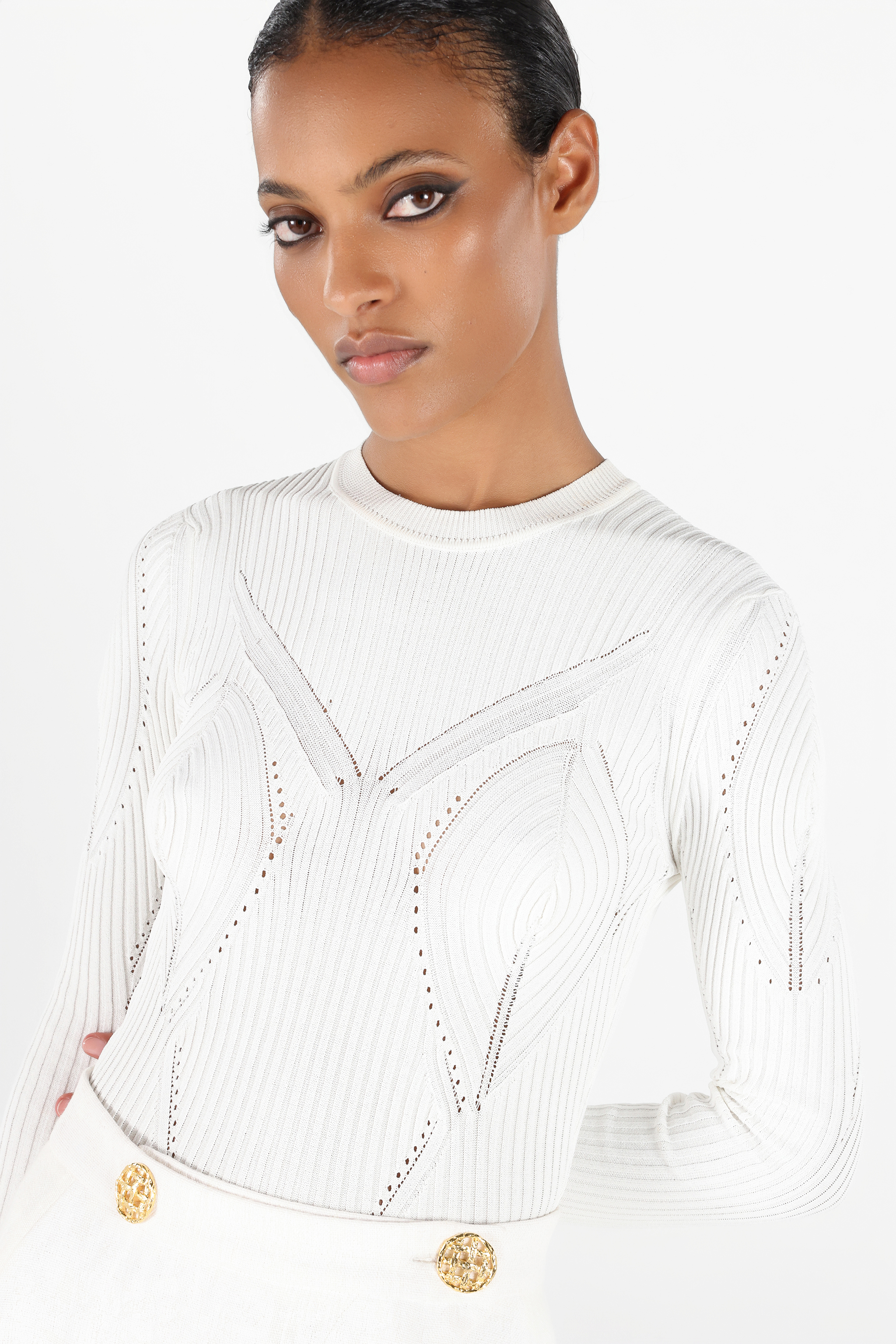 Roberto Cavalli Gerippter Pullover Mit Wall-print In White