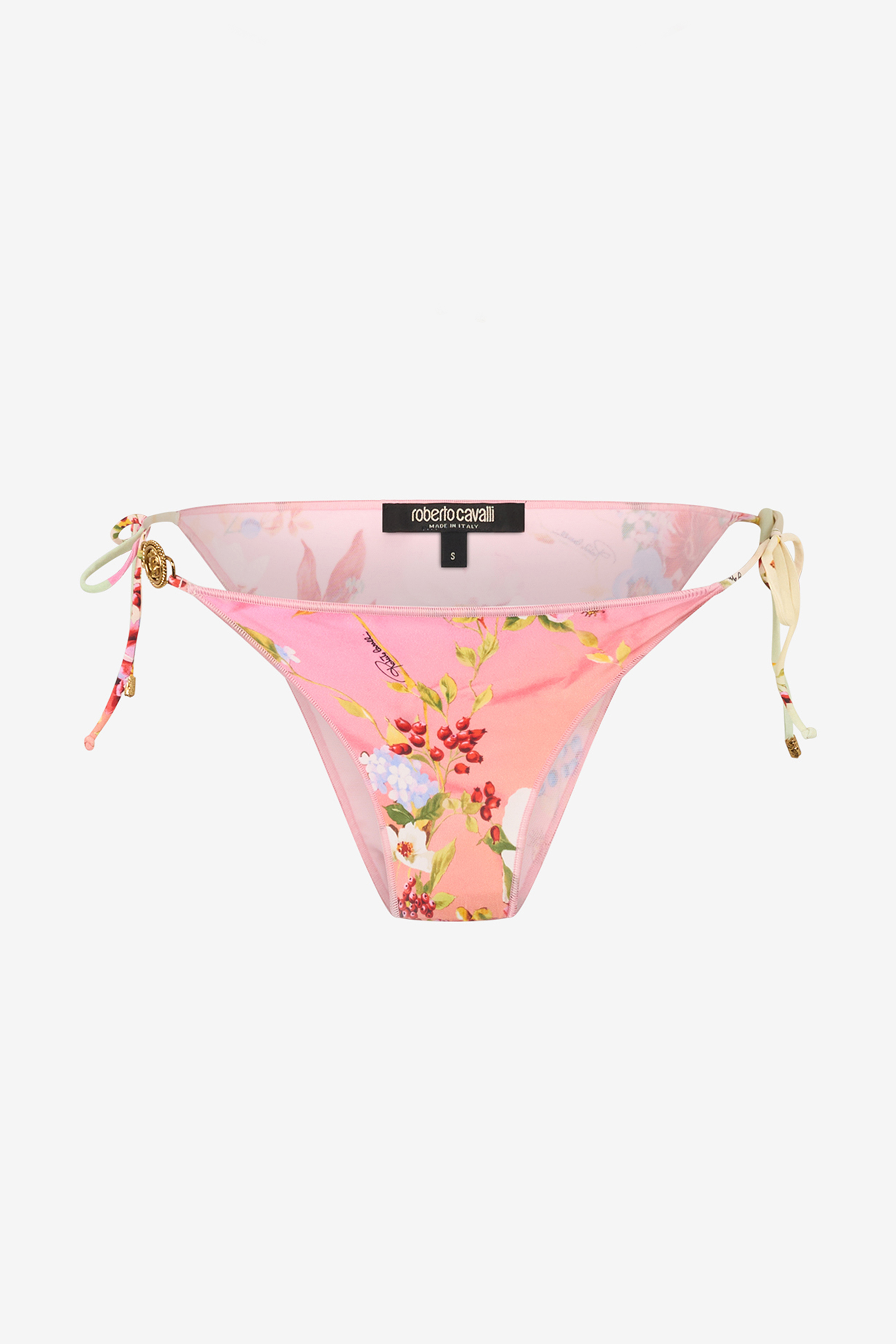 Roberto Cavalli Women's Green/Fuchsia Miami Flowers Print Bikini Bottom - Beachwear