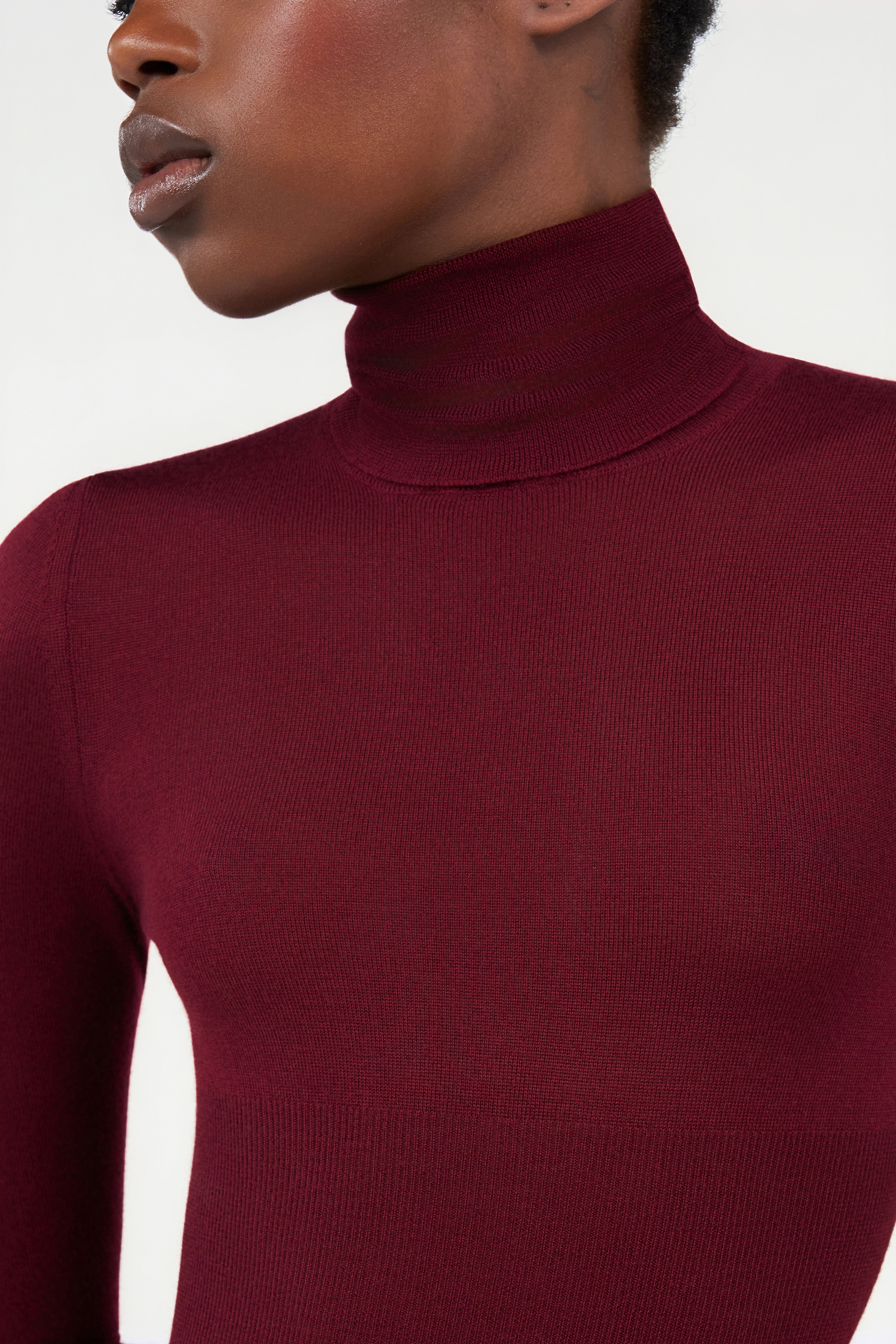 Burgundy Turtleneck Top
