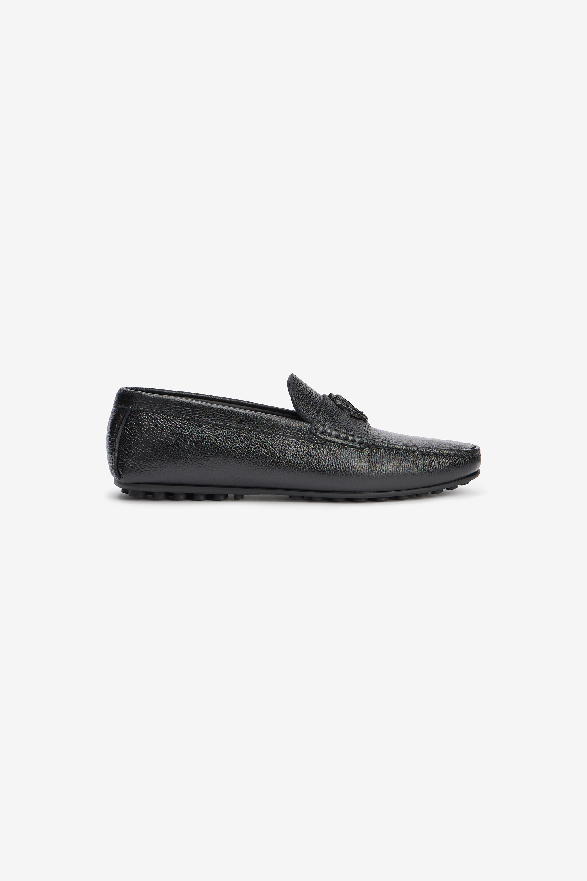 Roberto Cavalli Black Loafers With Monogram Mirror Snake In Black