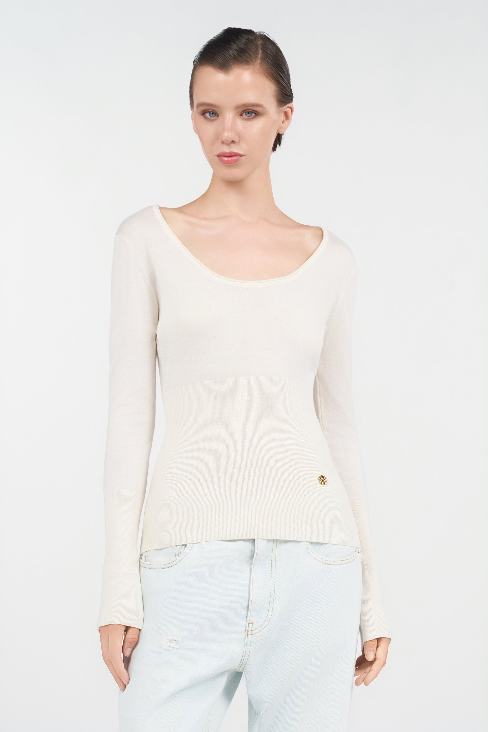 Roberto Cavalli Cotton Sweater In White
