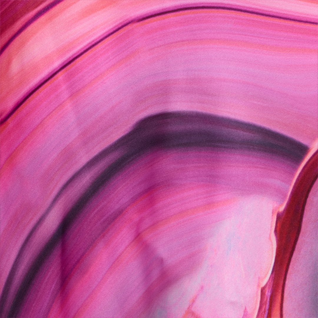 Long silk dress with cut-out and multicolor marble print