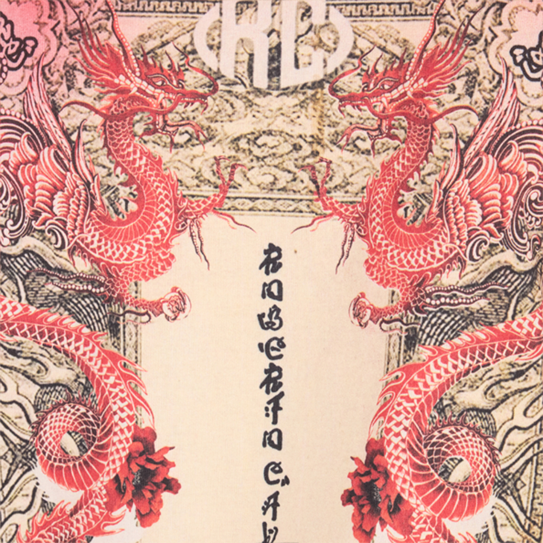 Roberto Cavalli Mottled Effect T-shirt With Dragons And Logo In Red
