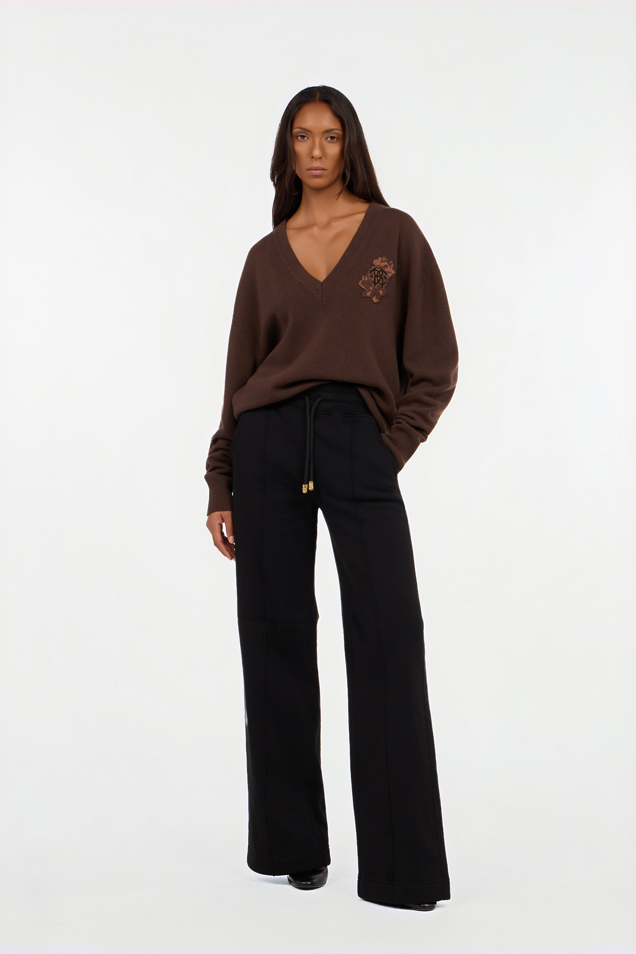 Sports Pants With Central Topstitching