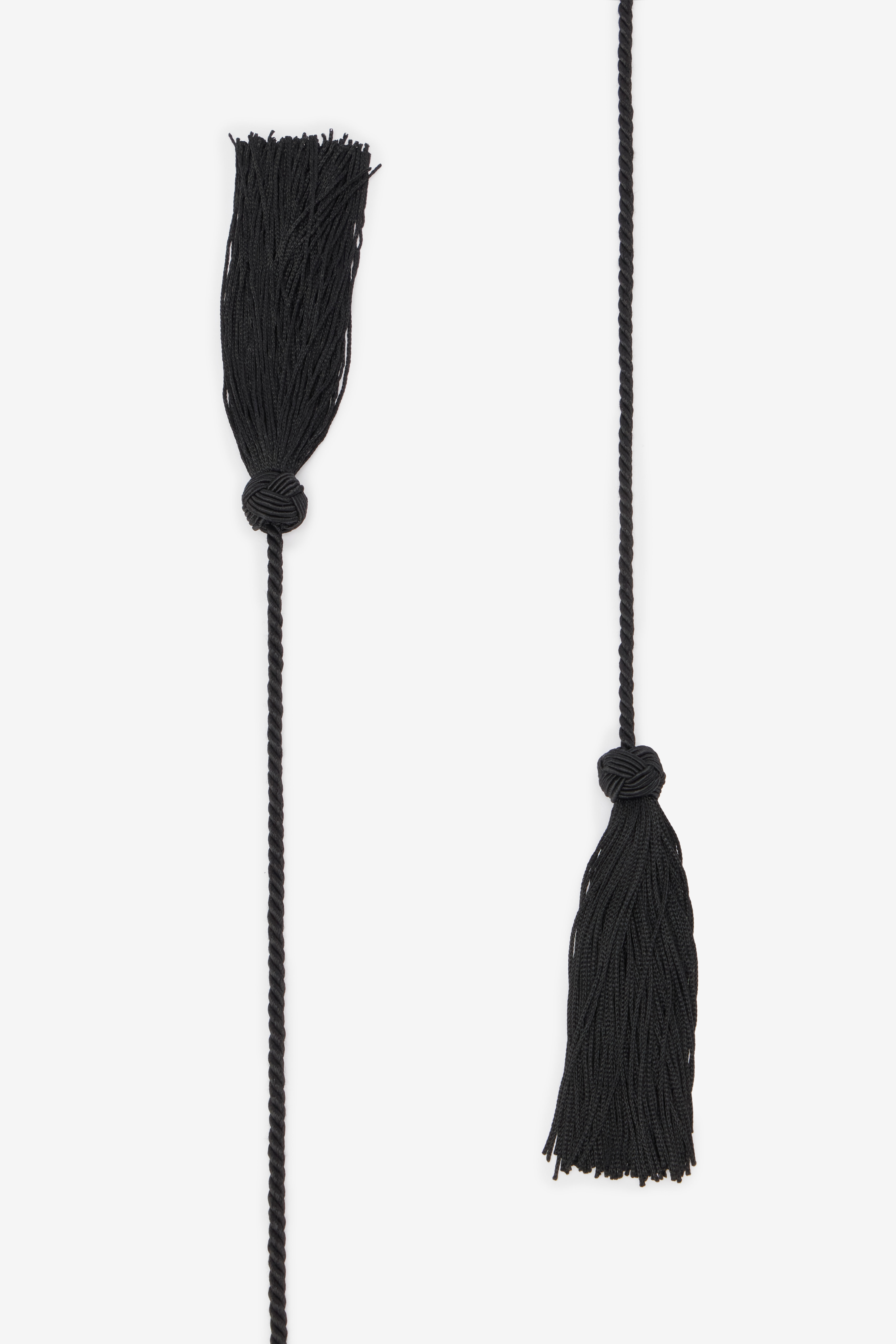 Black Velvet Corset Belt With Tassels