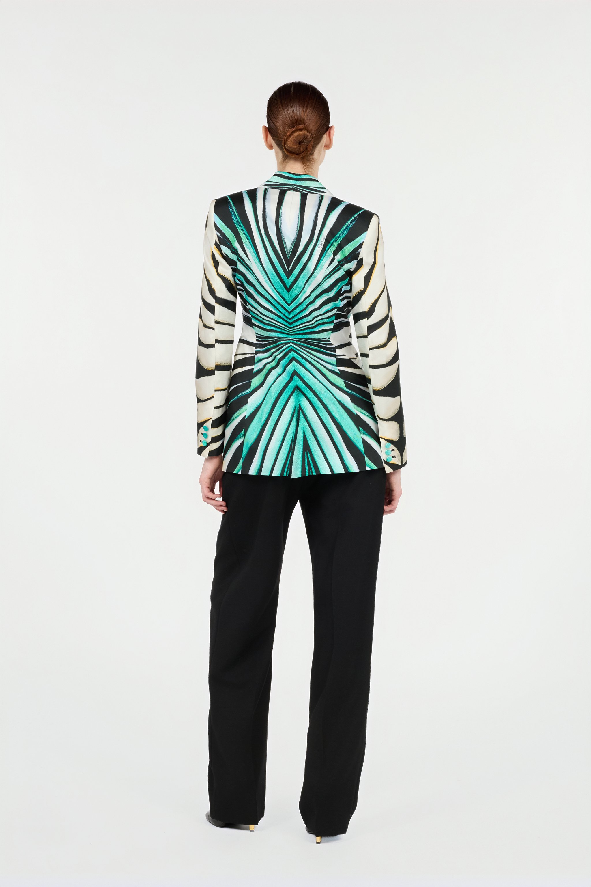 ROBERTO CAVALLI SEIDENJACKE MIT RAY OF SEA PRINT