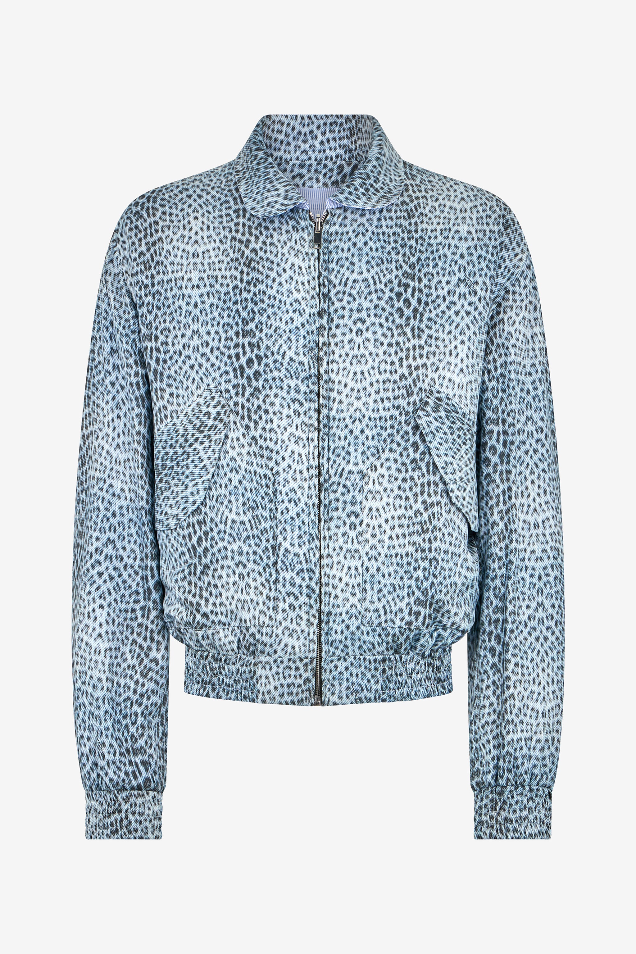 Reversible Bomber Jacket with Baby Jaguar Print in ENDLESS SKY for