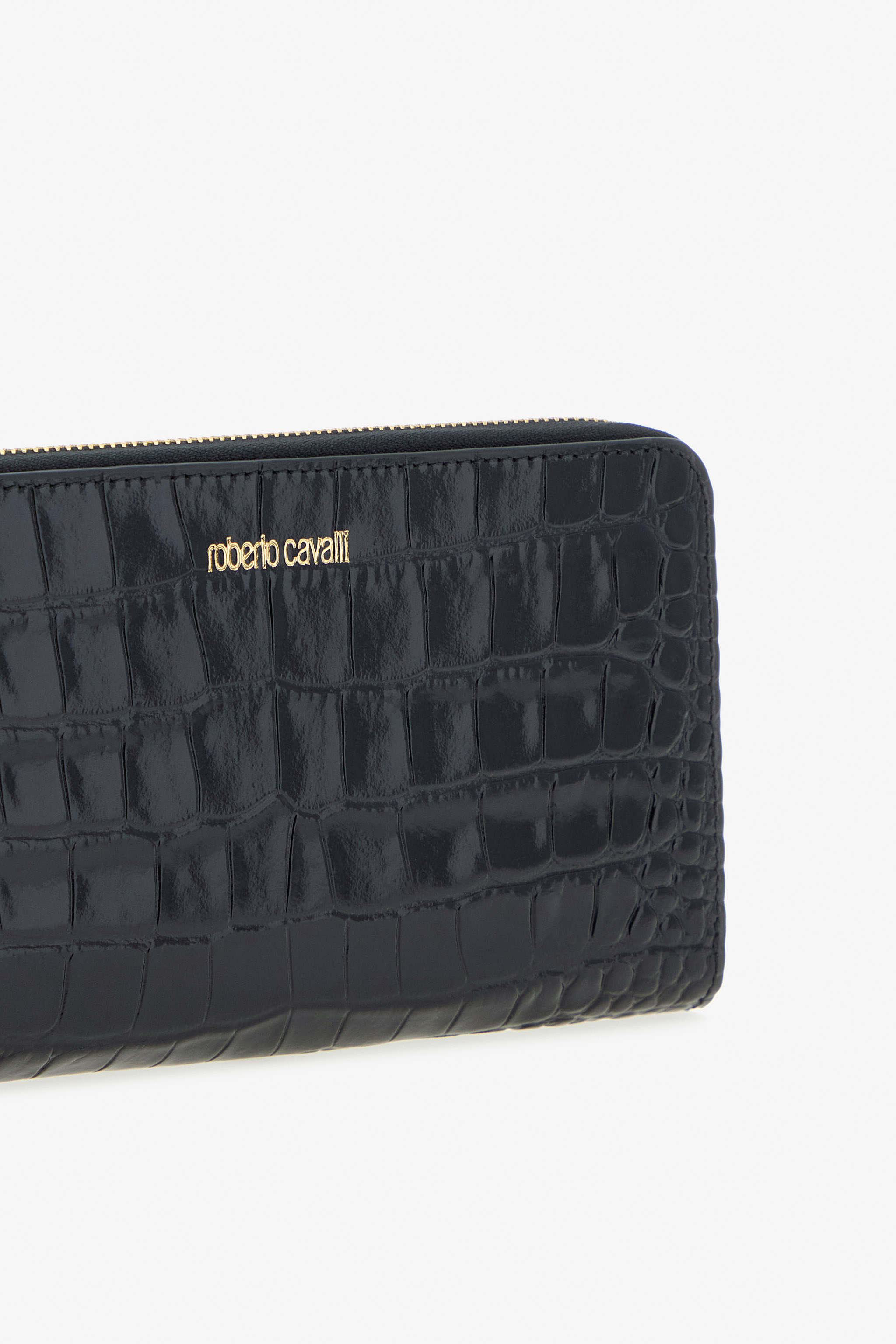 Roberto Cavalli Logo Wallet In Black