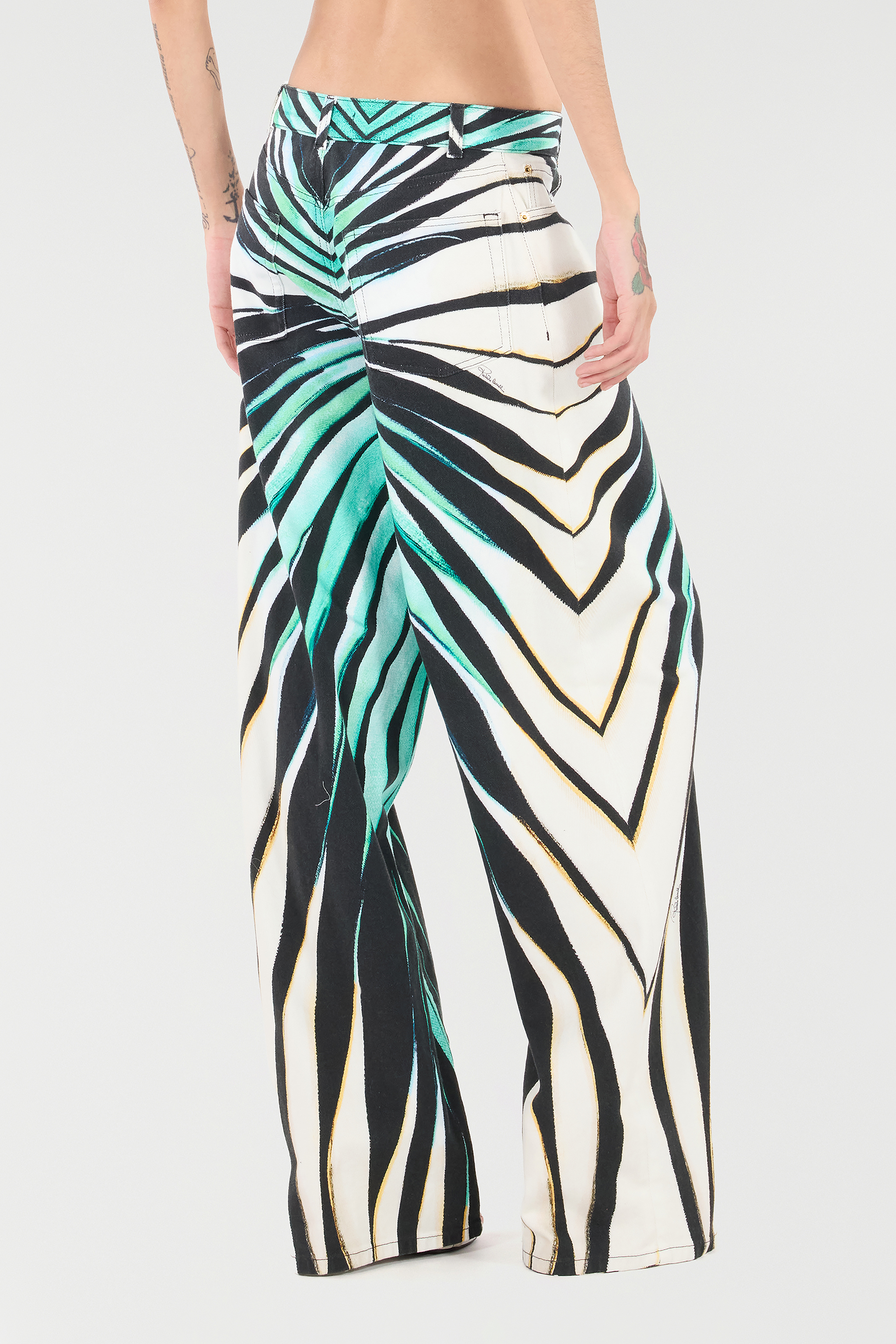 Roberto Cavalli Ray Of Sea Print Jeans