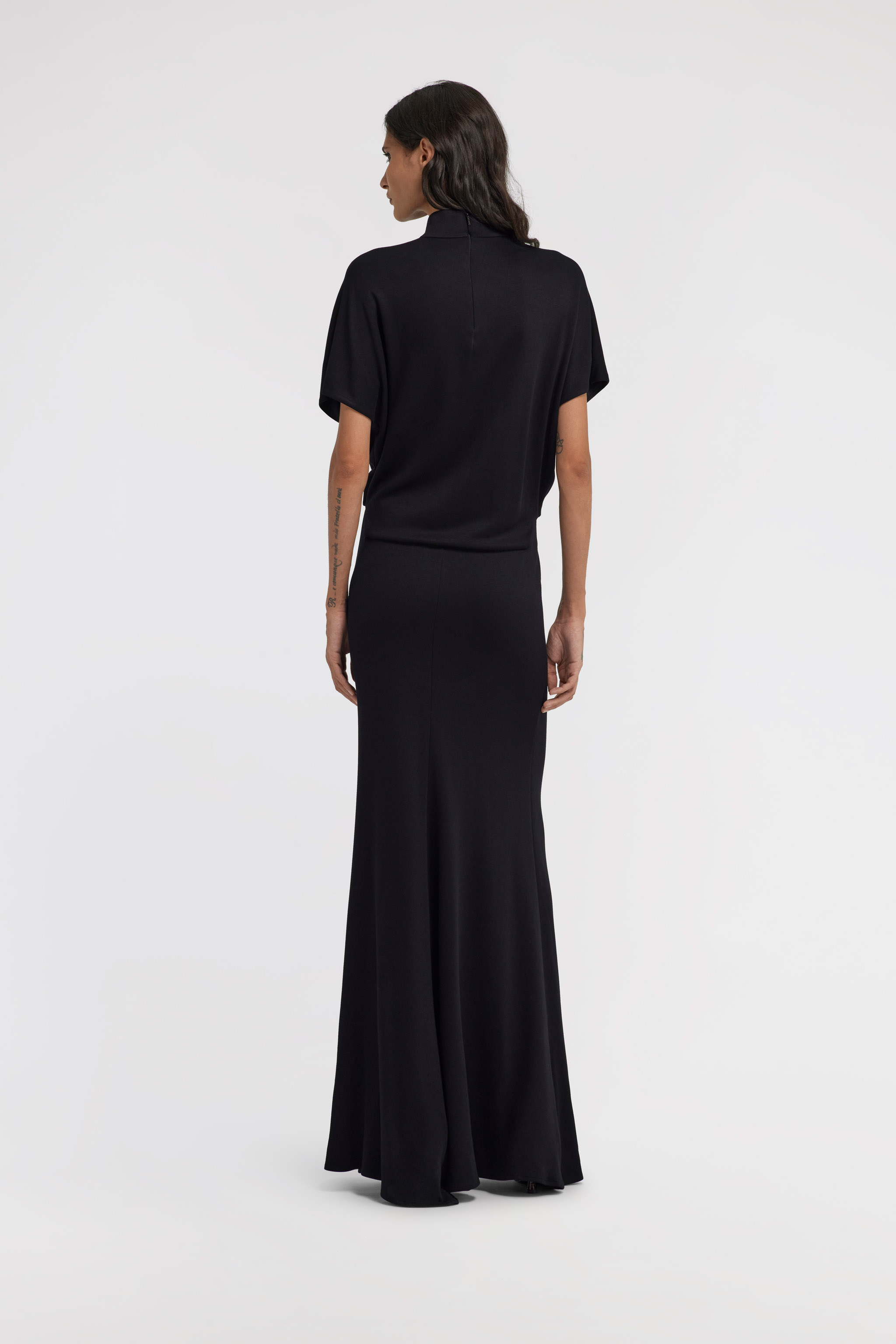 Roberto Cavalli Long Dress With Knot In Black