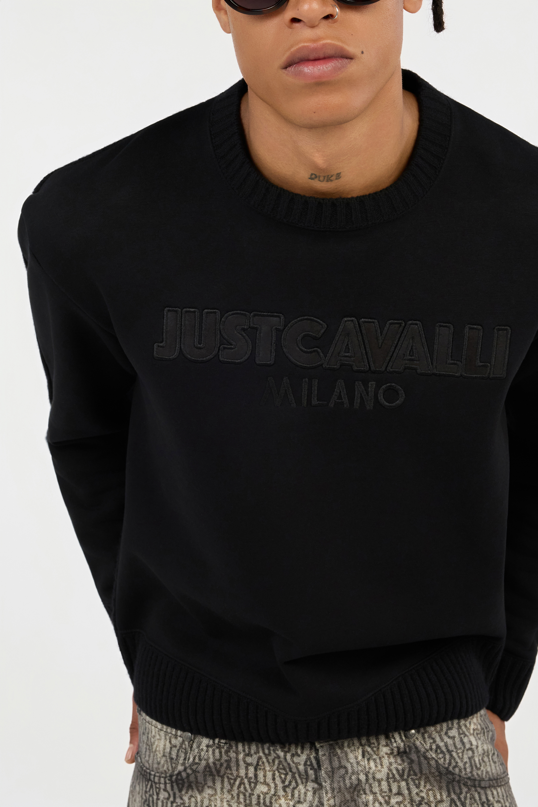 Black Sweater With Embossed Logo