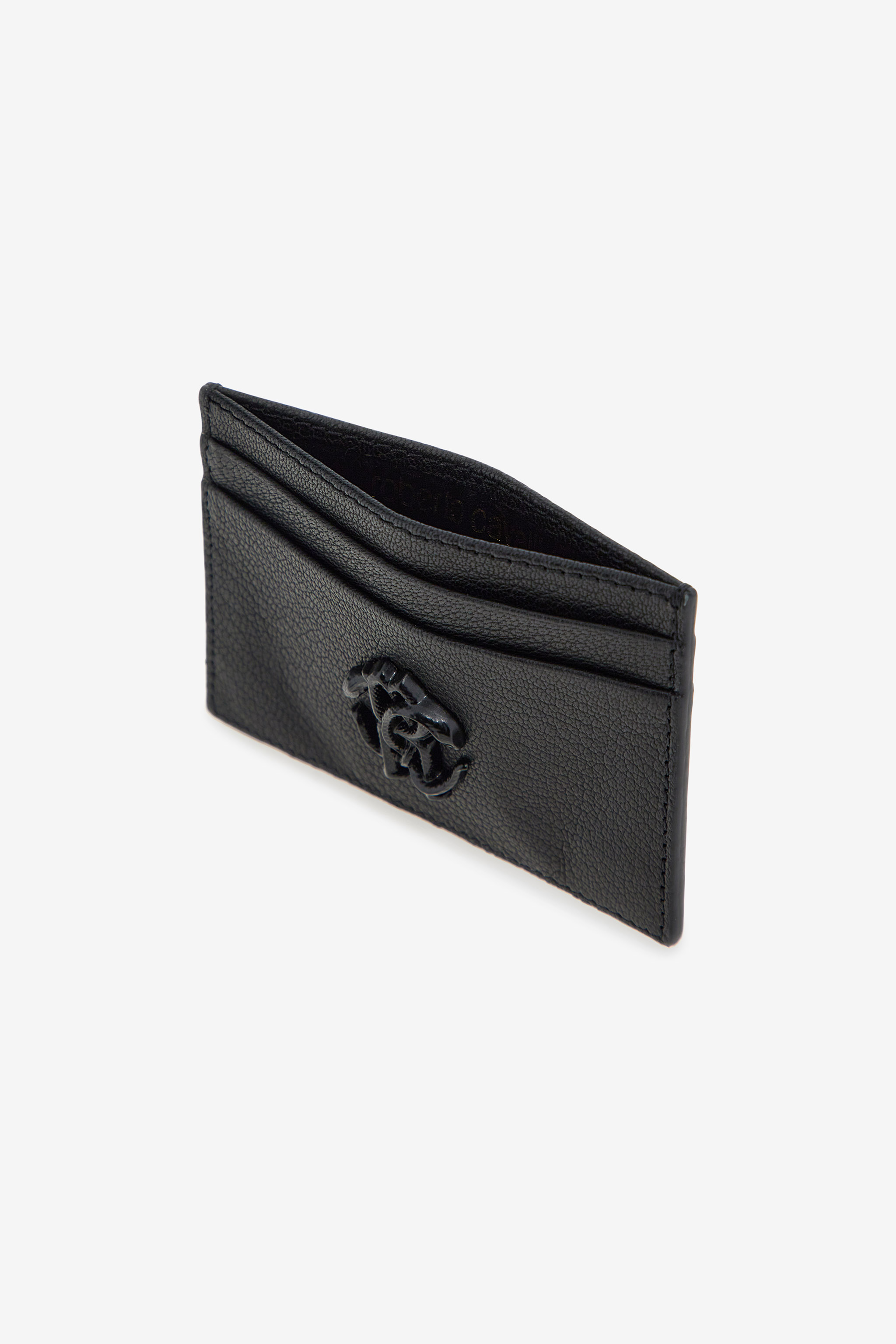 Roberto Cavalli Cardholder With Monogram Rc In Black