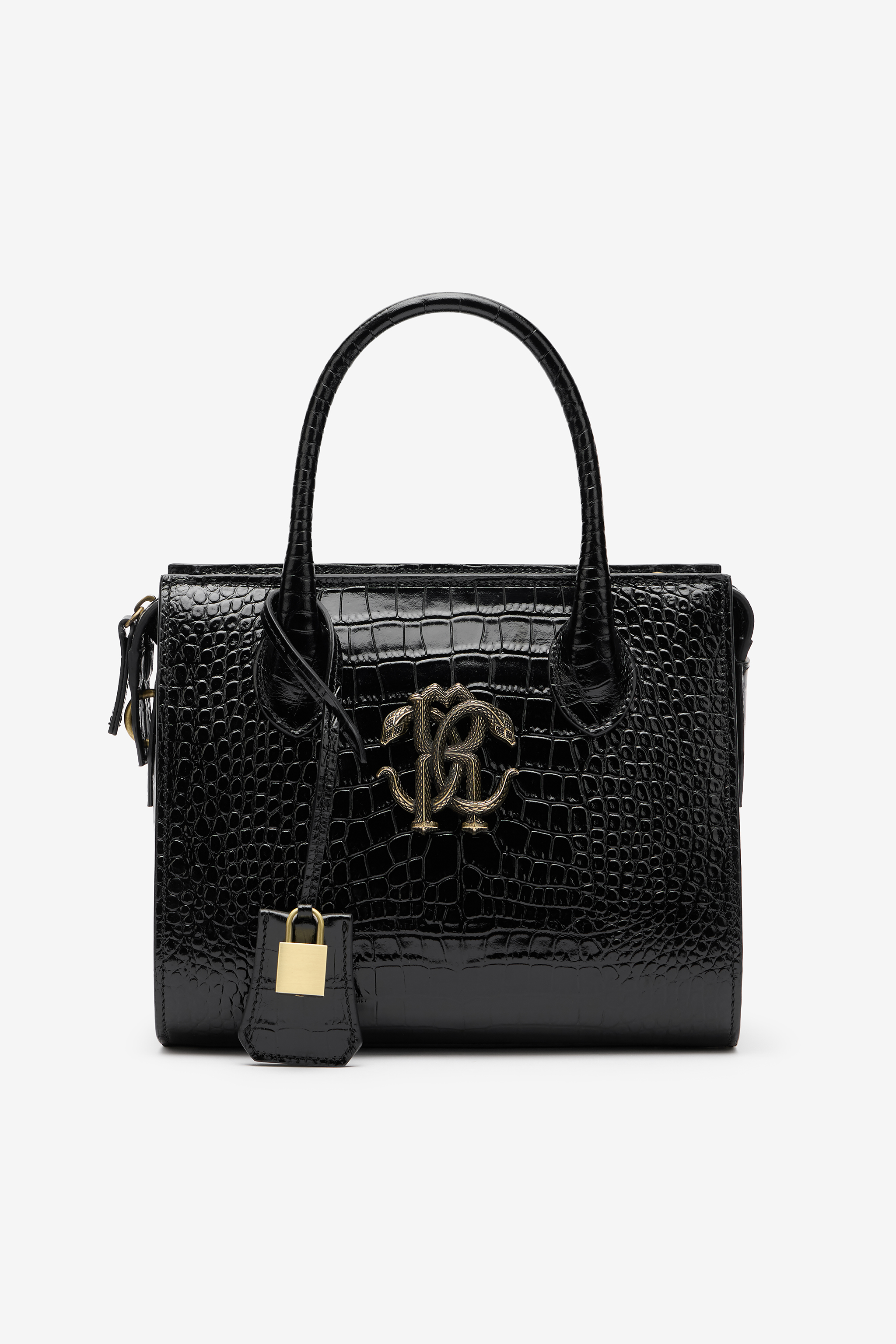 Black Top Handle Bag with Monogram RC in BLACK for Women