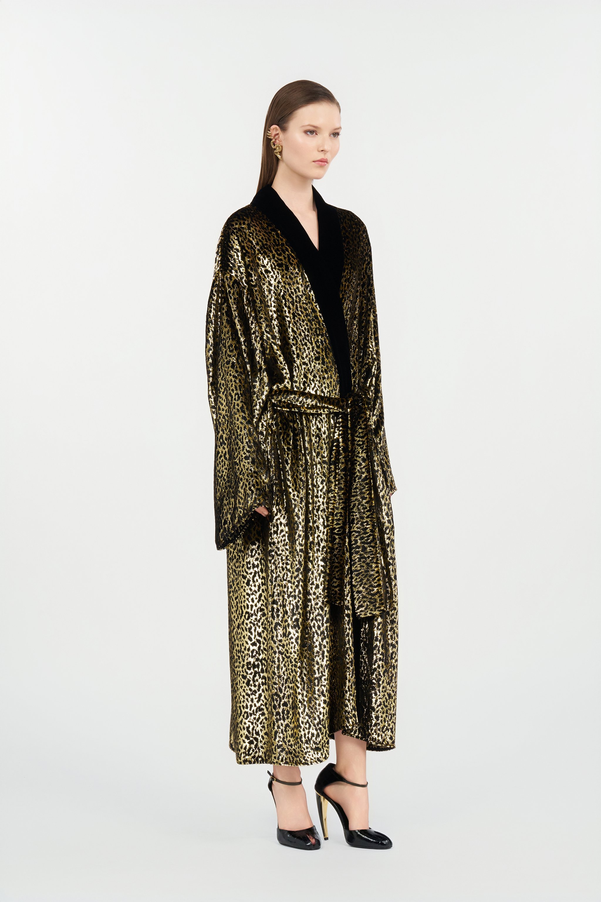 Roberto Cavalli Fil Coupé Leopard Print Coat In Multi