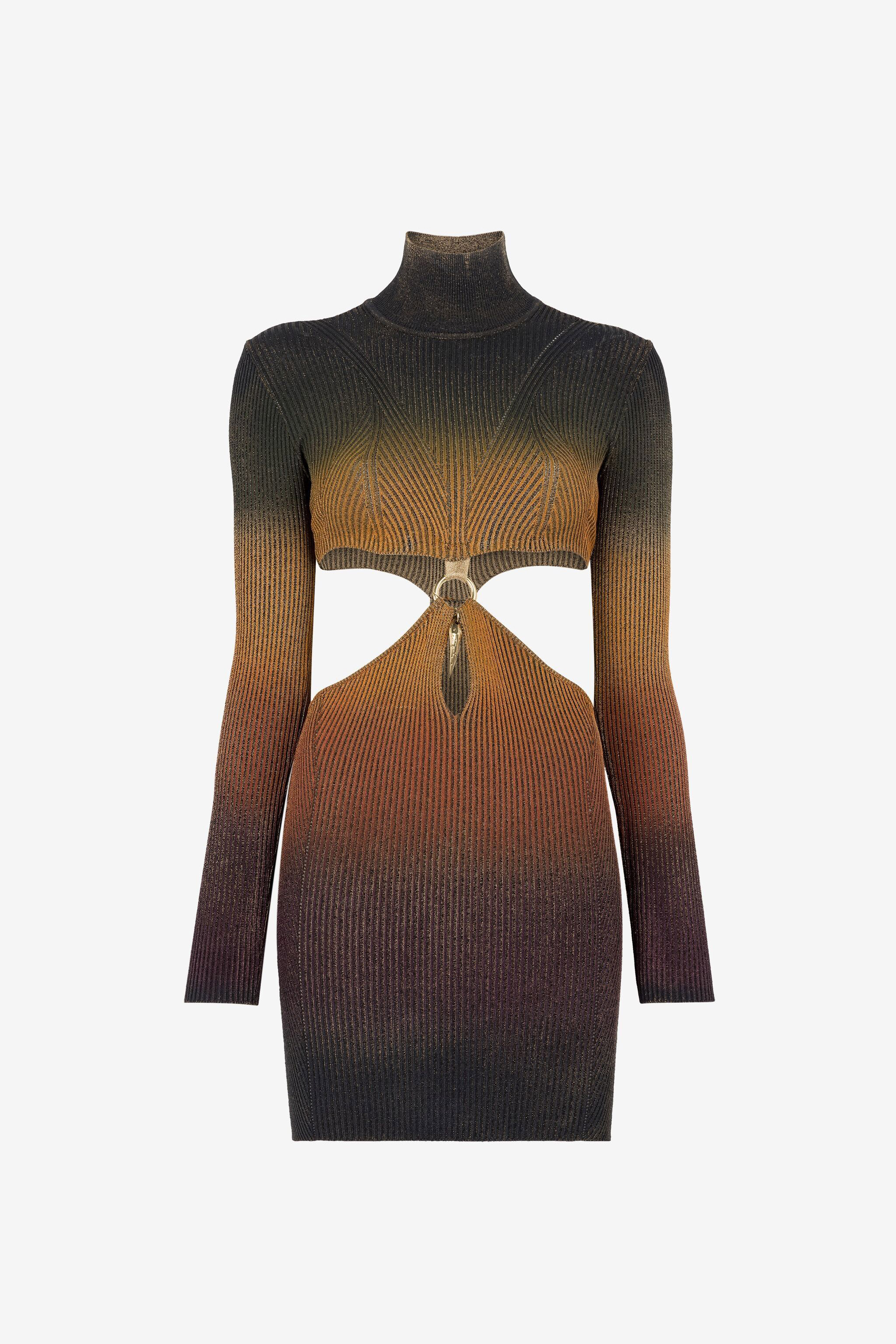 ROBERTO CAVALLI CUT-OUT MINIKLEID MIT TIGERZAHN 