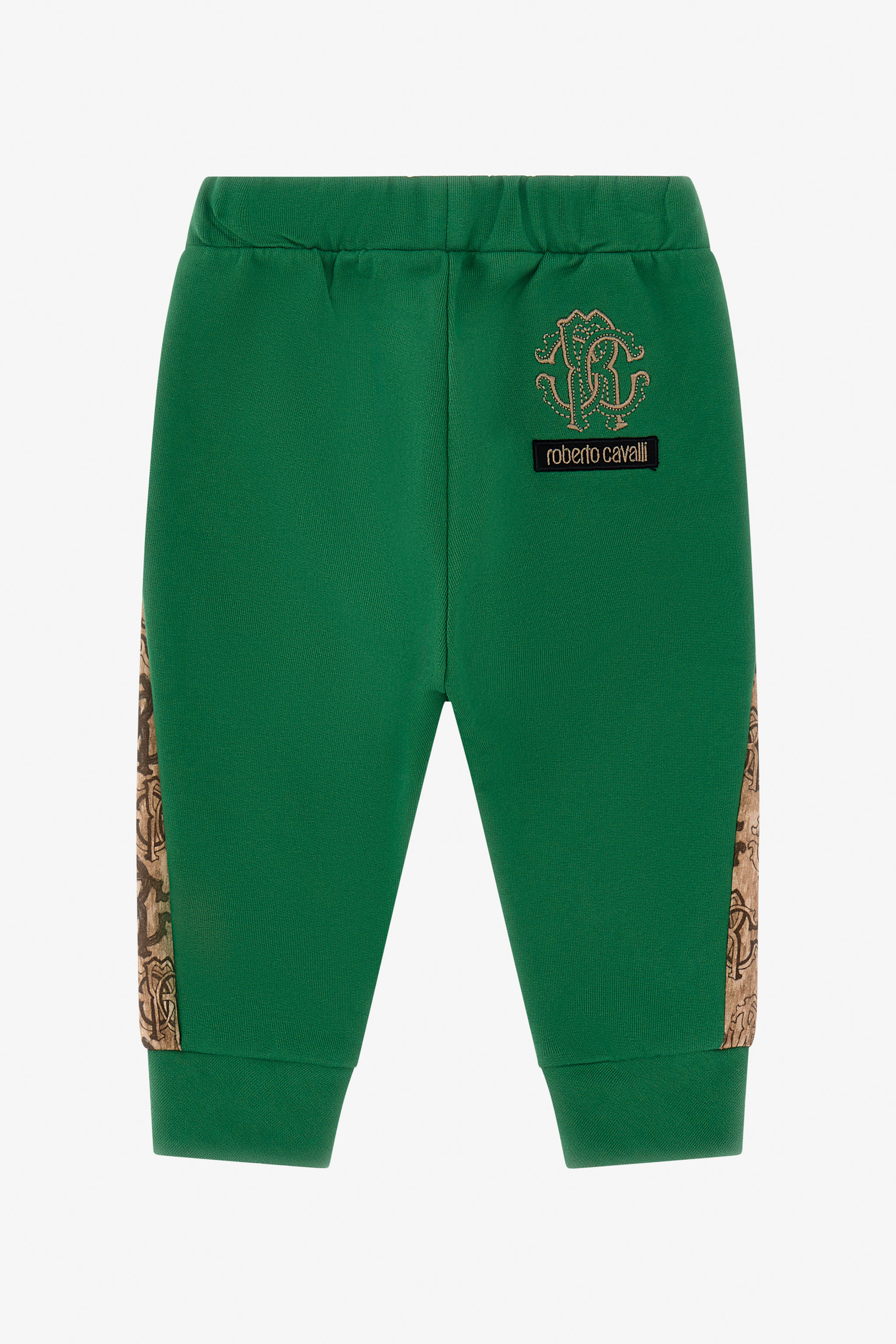 Roberto Cavalli Sweatpants With Logo-branded Inserts In Green