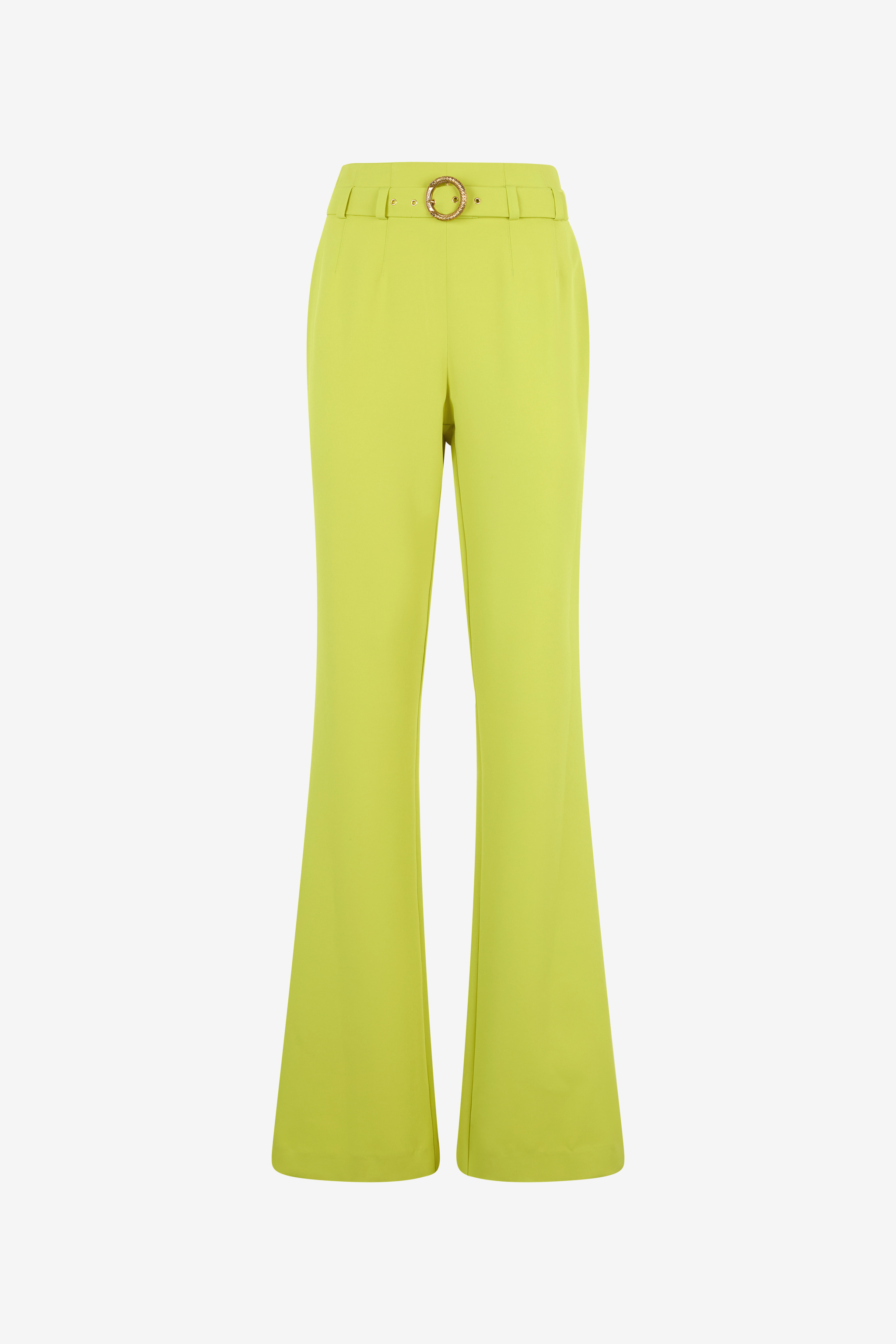 Roberto Cavalli Pants With Front Belt In Light Green