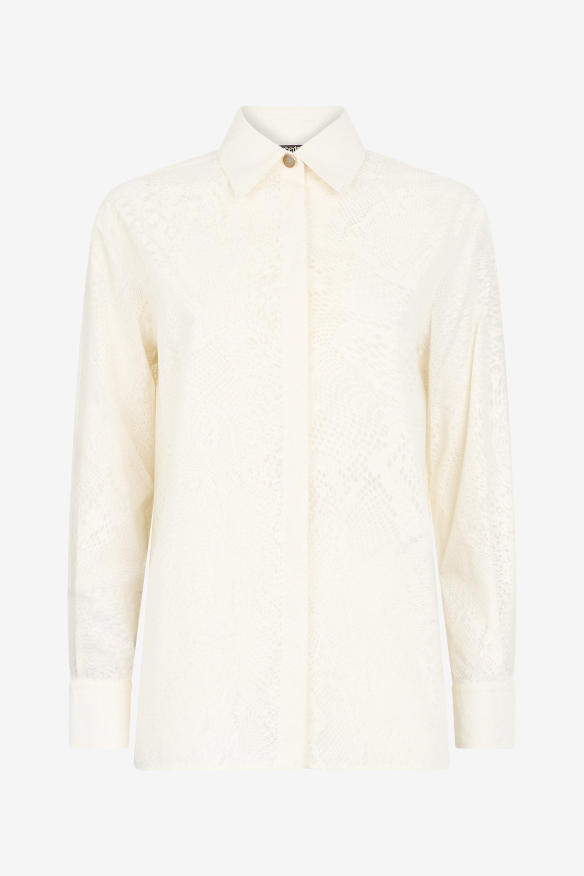 Shop Roberto Cavalli Hemd Mit Print Python In Ivory