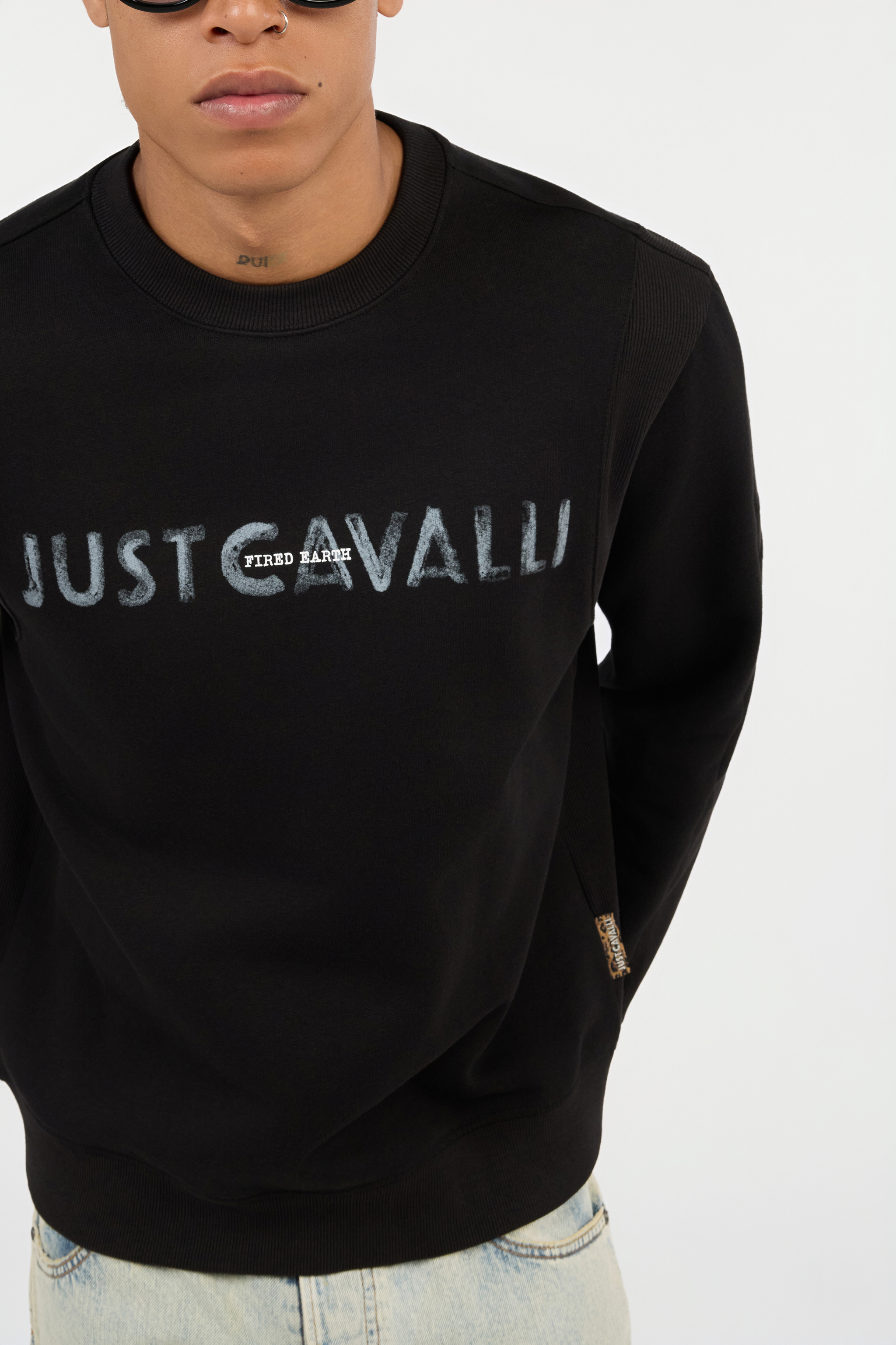 Black Just Cavalli Logo Sweatshirt